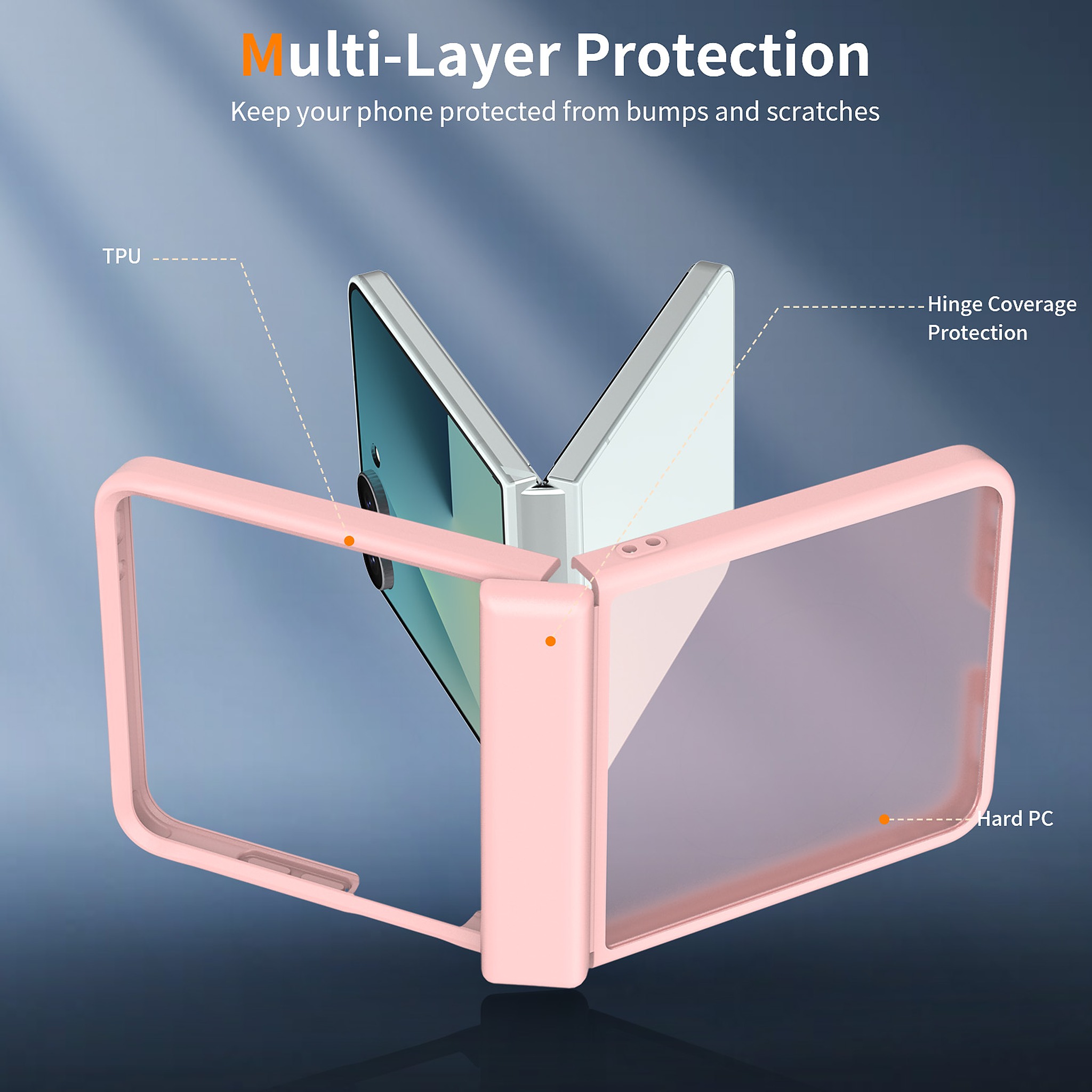 SendaFit Matte Skin-Feel Flip-Fold with Side Cover Case for Galaxy Z Flip 8 detail 6