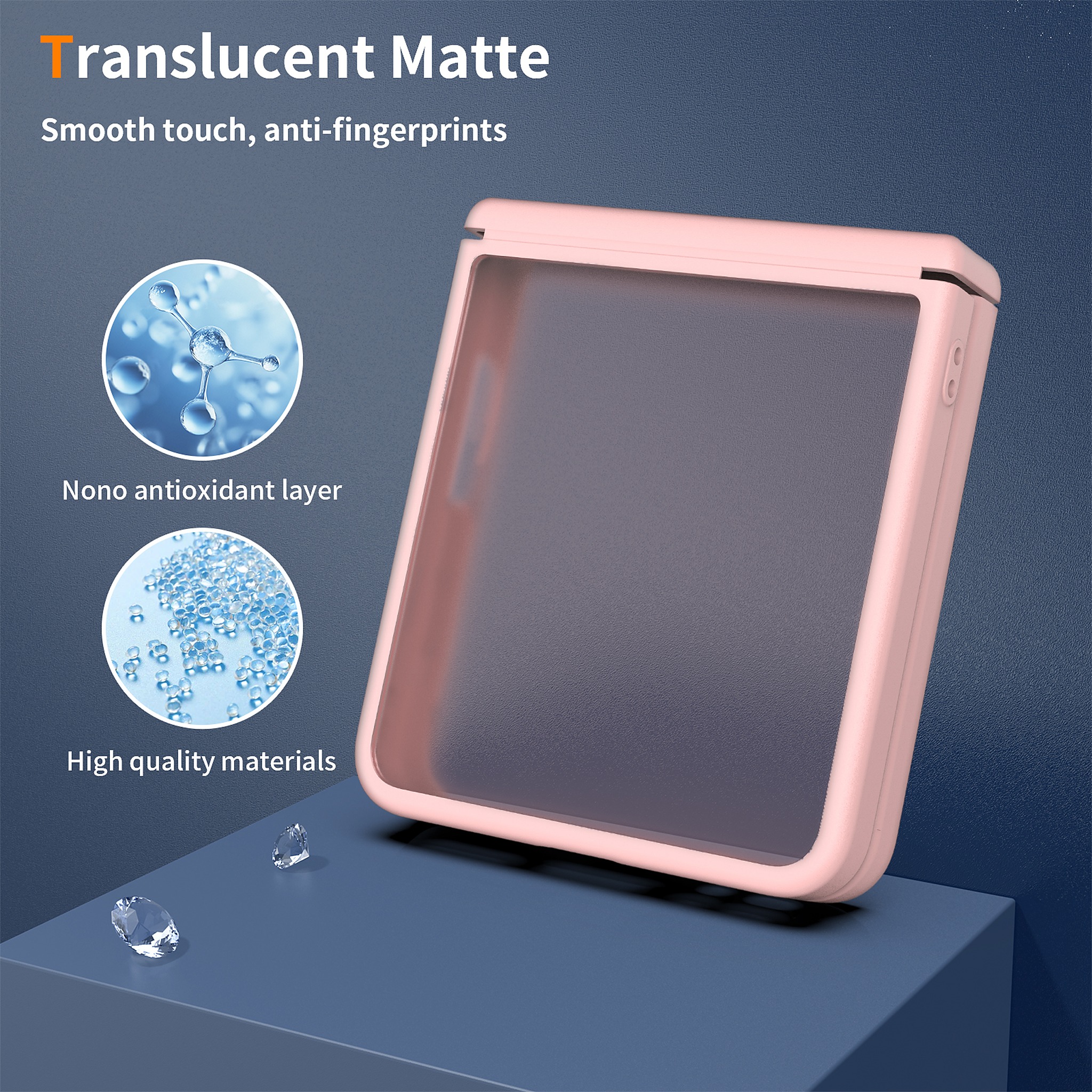SendaFit Matte Skin-Feel Flip-Fold with Side Cover Case for Galaxy Z Flip 8 detail 7