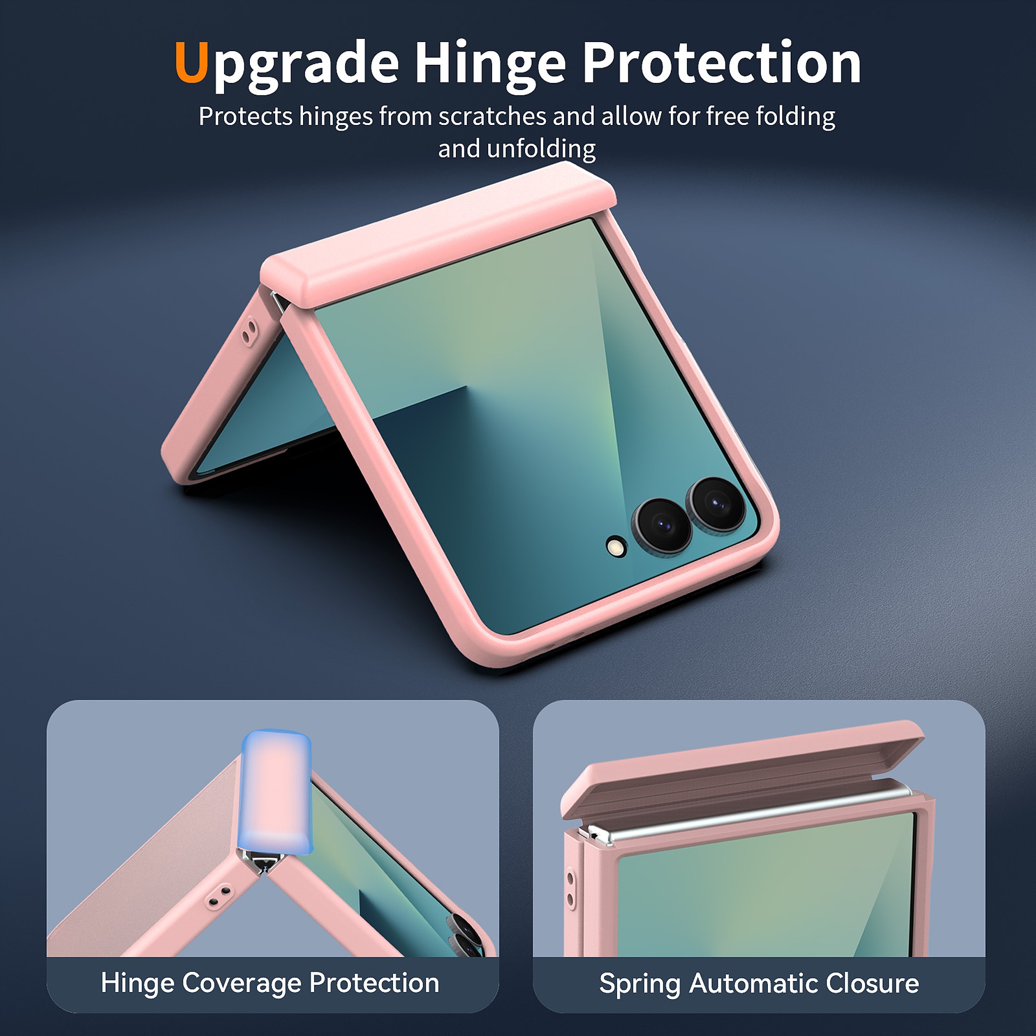 SendaFit Matte Skin-Feel Flip-Fold with Side Cover Case for Galaxy Z Flip 8 detail 8