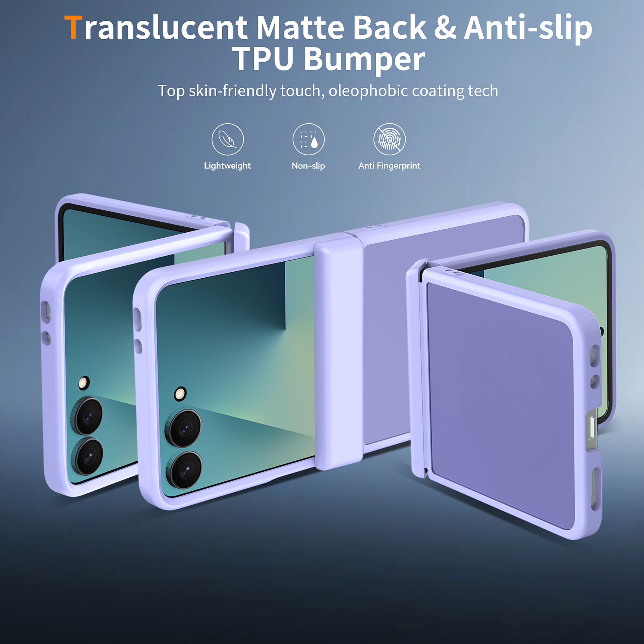 SendaFit Matte Skin-Feel Flip-Fold with Side Cover Case for Galaxy Z Flip 8 detail 9