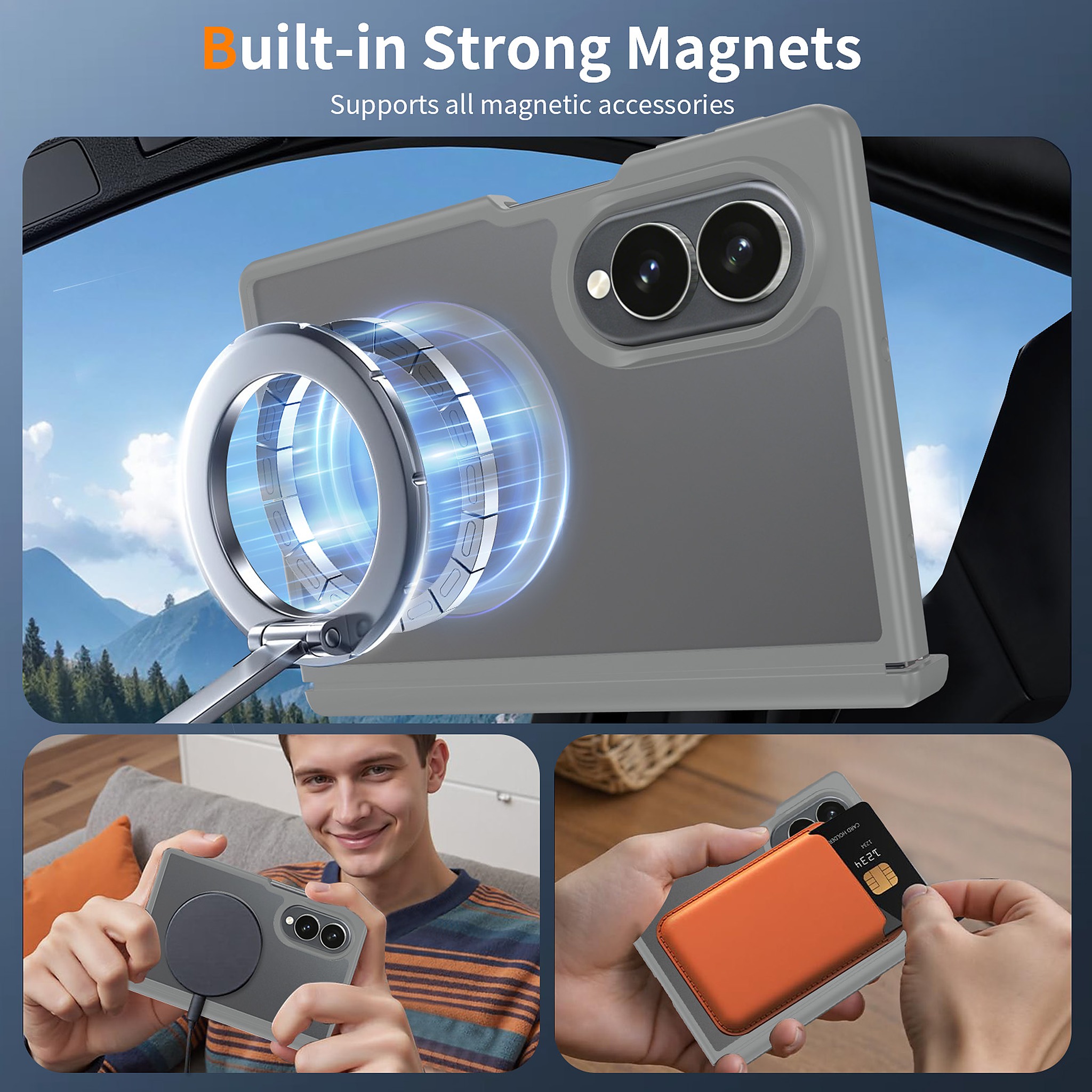 SendaFit Matte Skin-Feel Two-in-One Fold-Open No Front Frame MagSafe Case for Galaxy Z Fold 8 detail 11