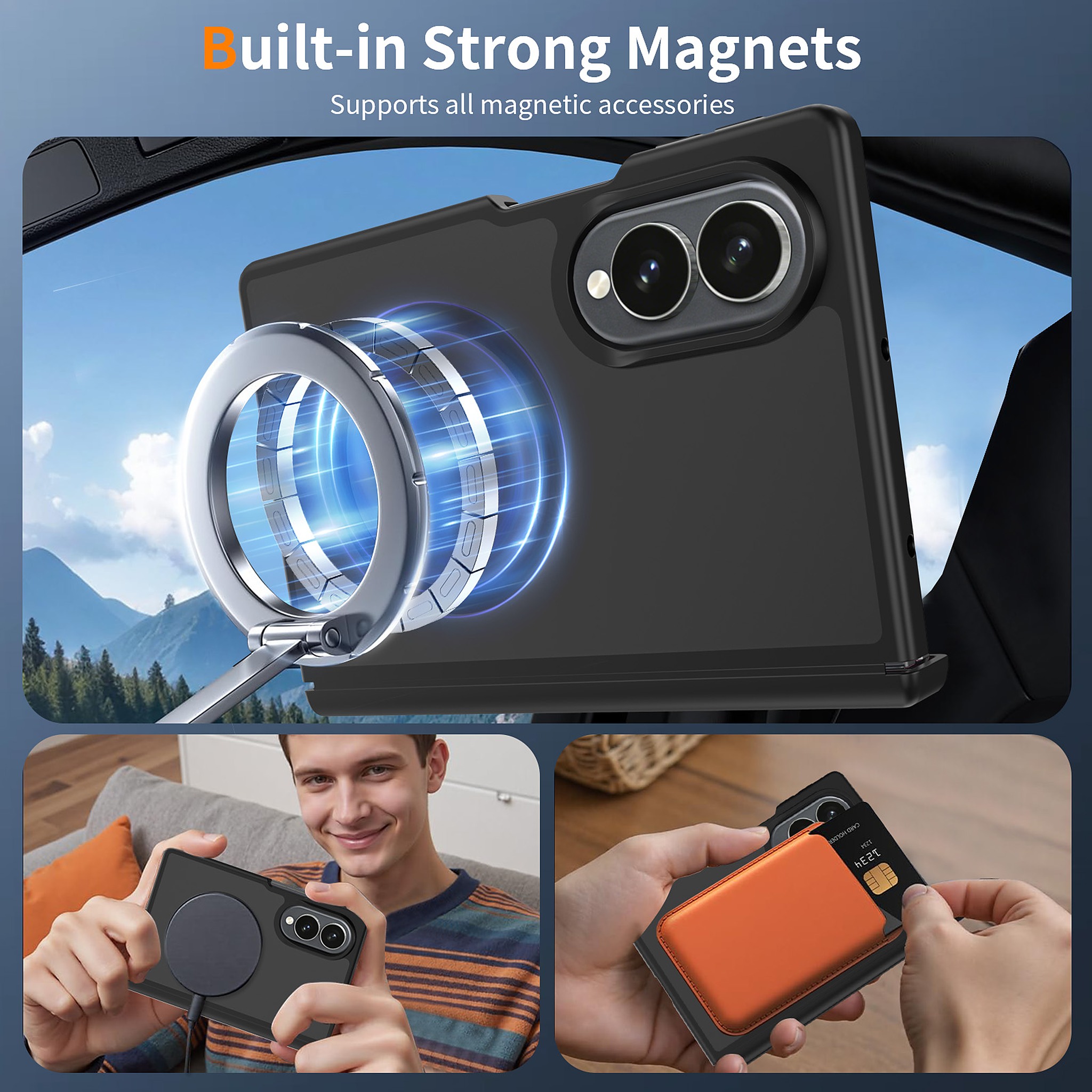 SendaFit Matte Skin-Feel Two-in-One Fold-Open No Front Frame MagSafe Case for Galaxy Z Fold 8 detail 19