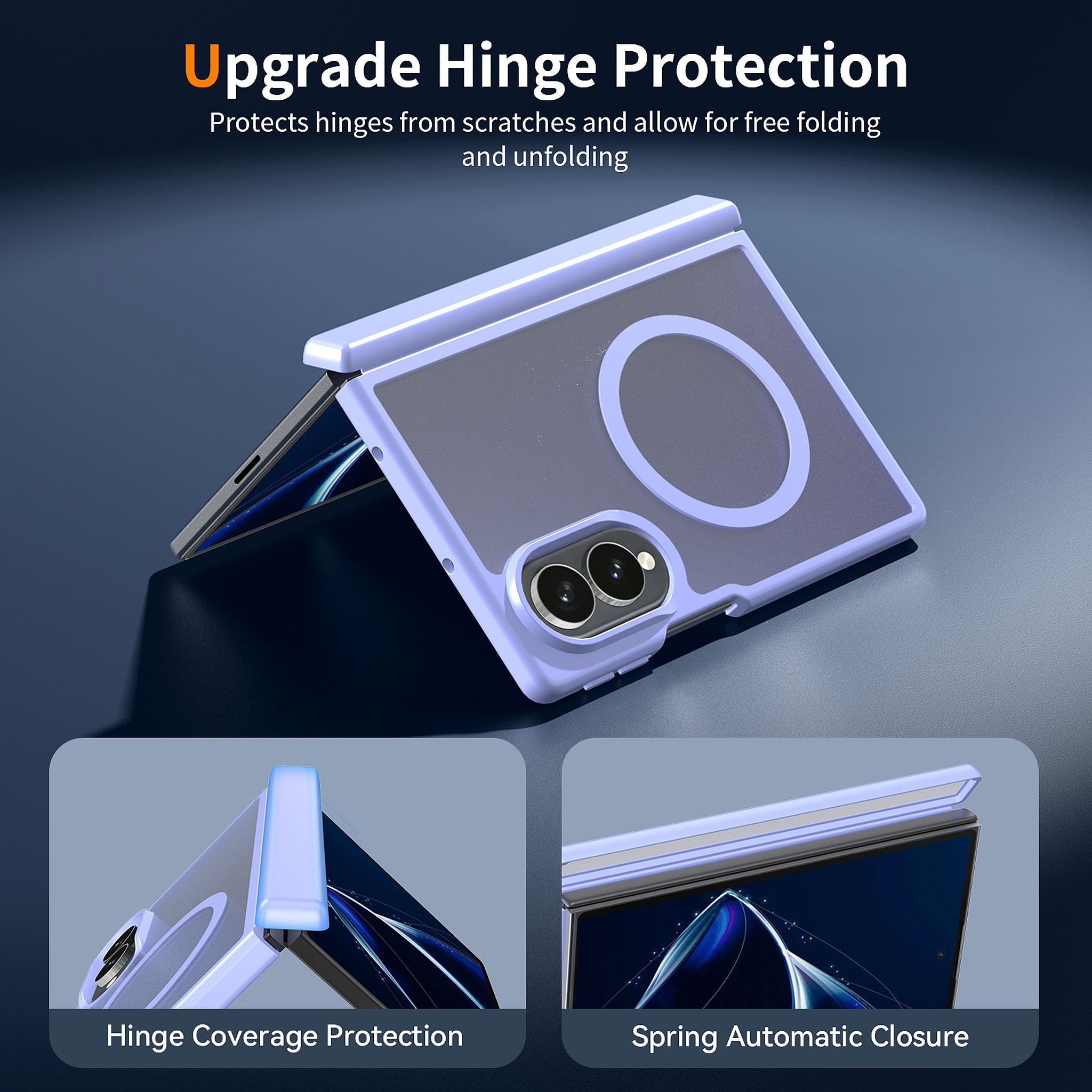 SendaFit Matte Skin-Feel Two-in-One Fold-Open No Front Frame MagSafe Case for Galaxy Z Fold 8 detail 2