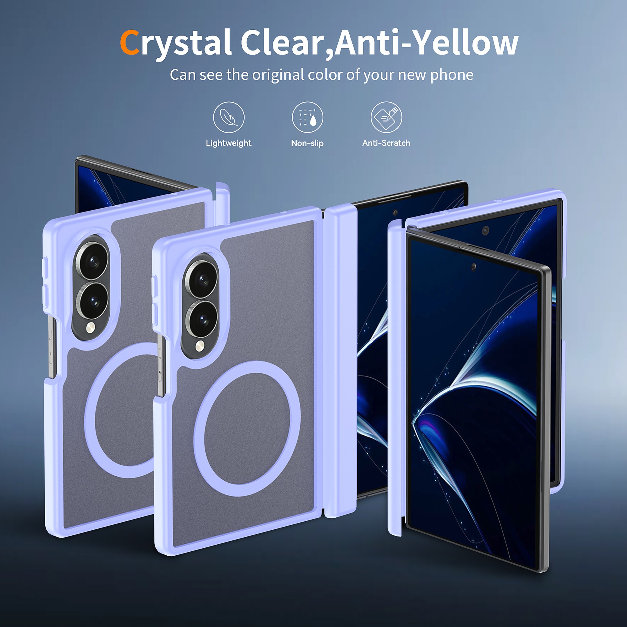 SendaFit Matte Skin-Feel Two-in-One Fold-Open No Front Frame MagSafe Case for Galaxy Z Fold 8 detail 20