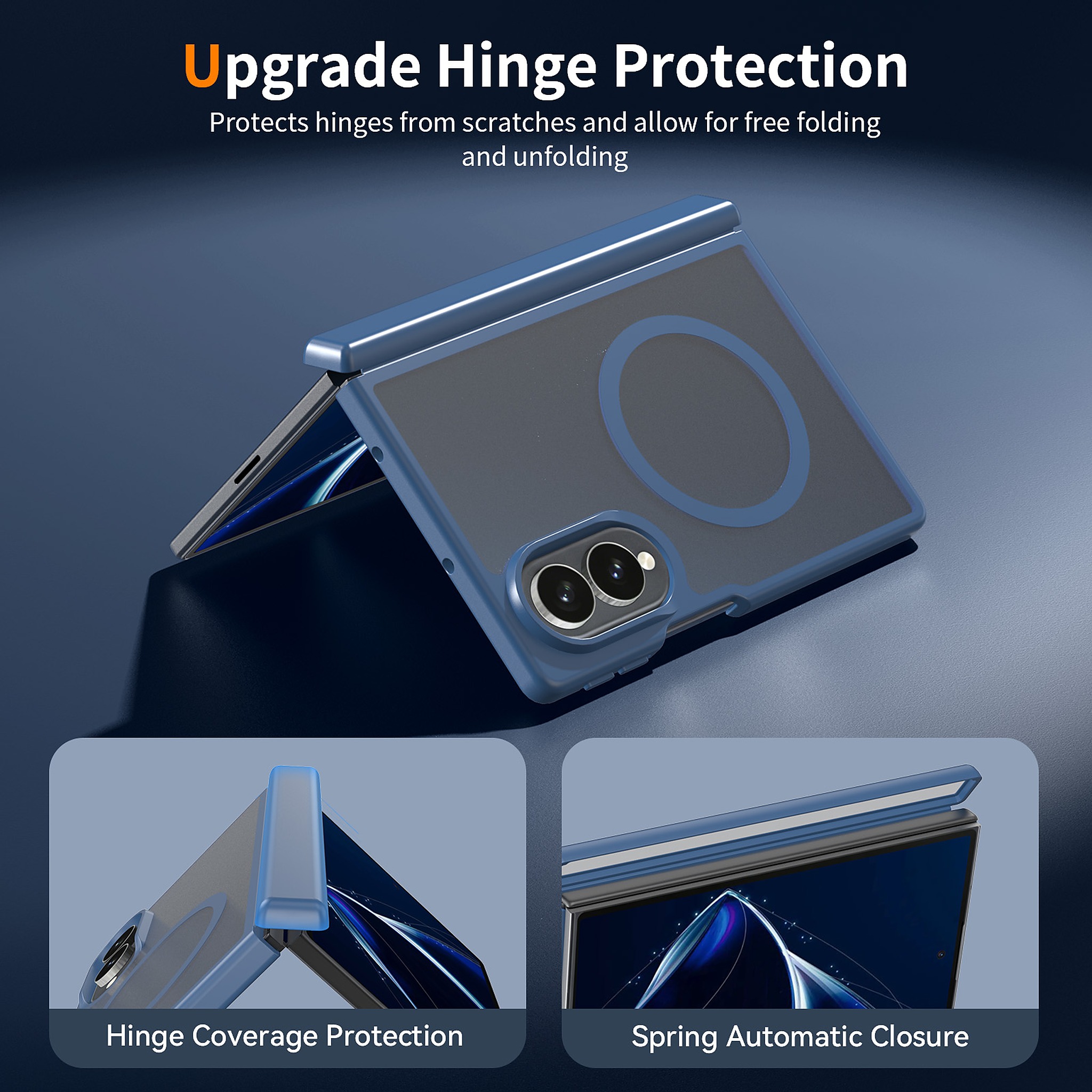 SendaFit Matte Skin-Feel Two-in-One Fold-Open No Front Frame MagSafe Case for Galaxy Z Fold 8 detail 6