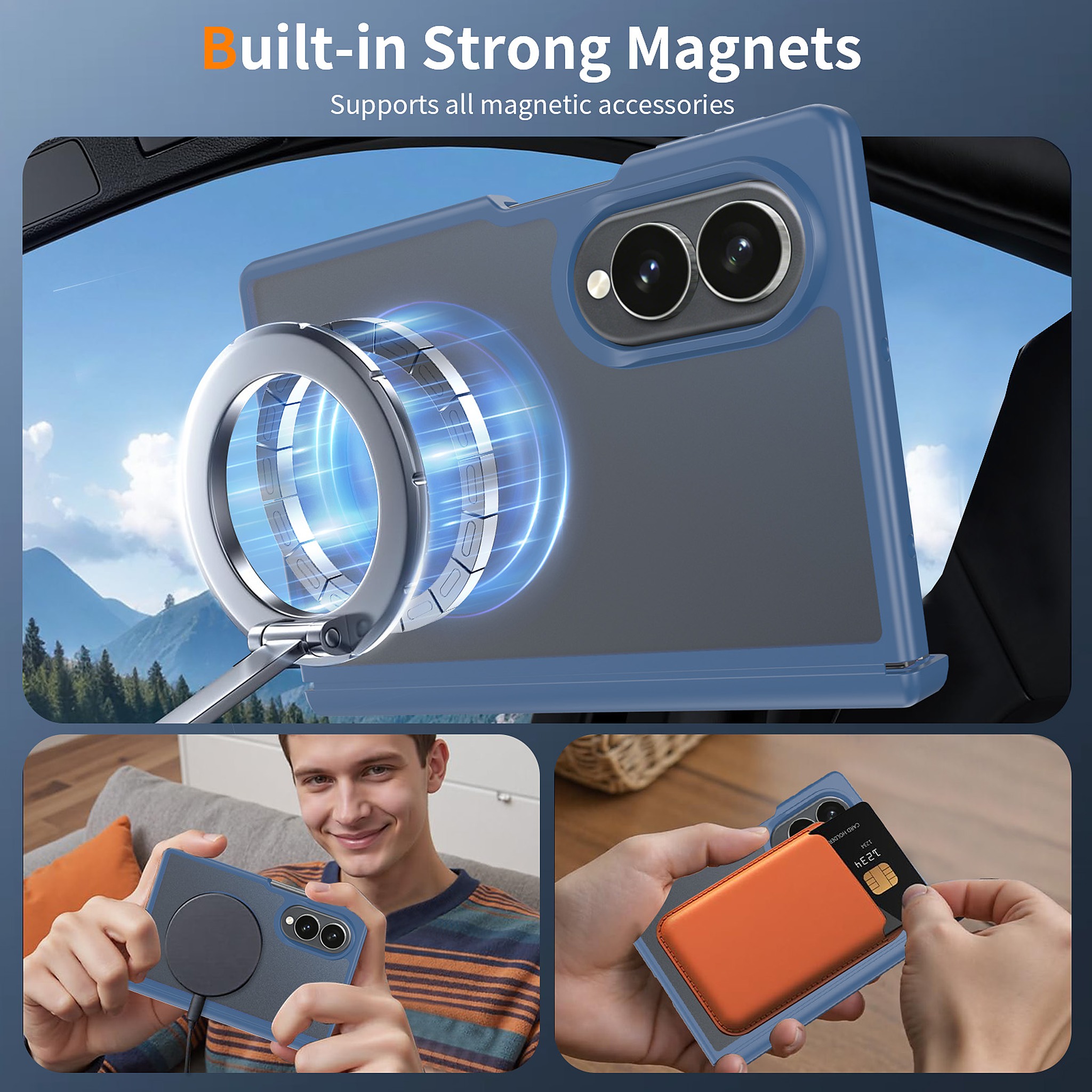 SendaFit Matte Skin-Feel Two-in-One Fold-Open No Front Frame MagSafe Case for Galaxy Z Fold 8 detail 7