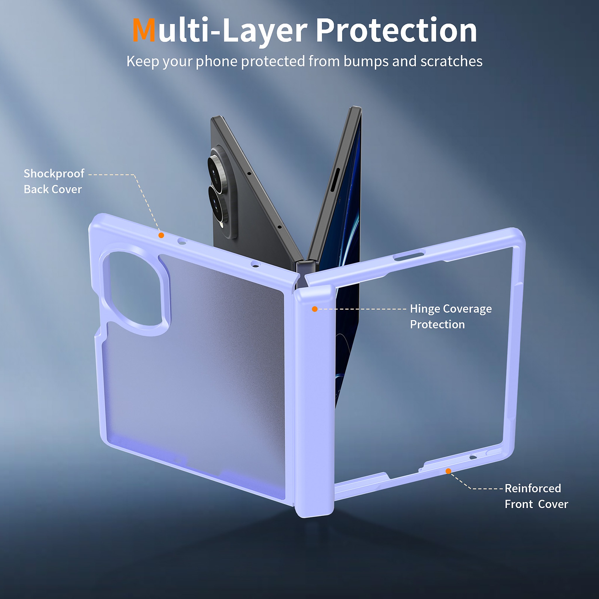 SendaFit Matte Skin-Feel Two-in-One Fold-Open with Side Cover Case for Galaxy Z Fold 8 detail 1