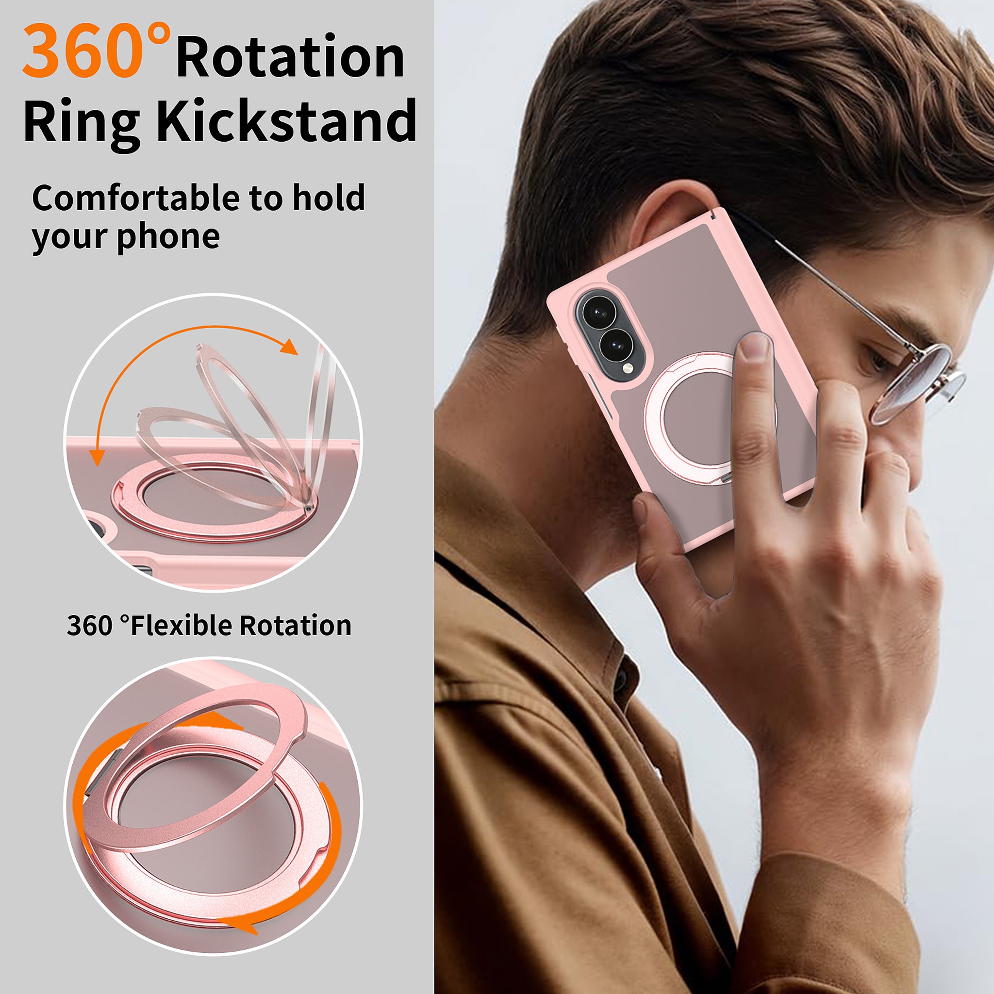 SendaFit Matte Skin-Feel 360° Stand Fold-Open with Side Cover Case for Galaxy Z Fold 8 detail 11