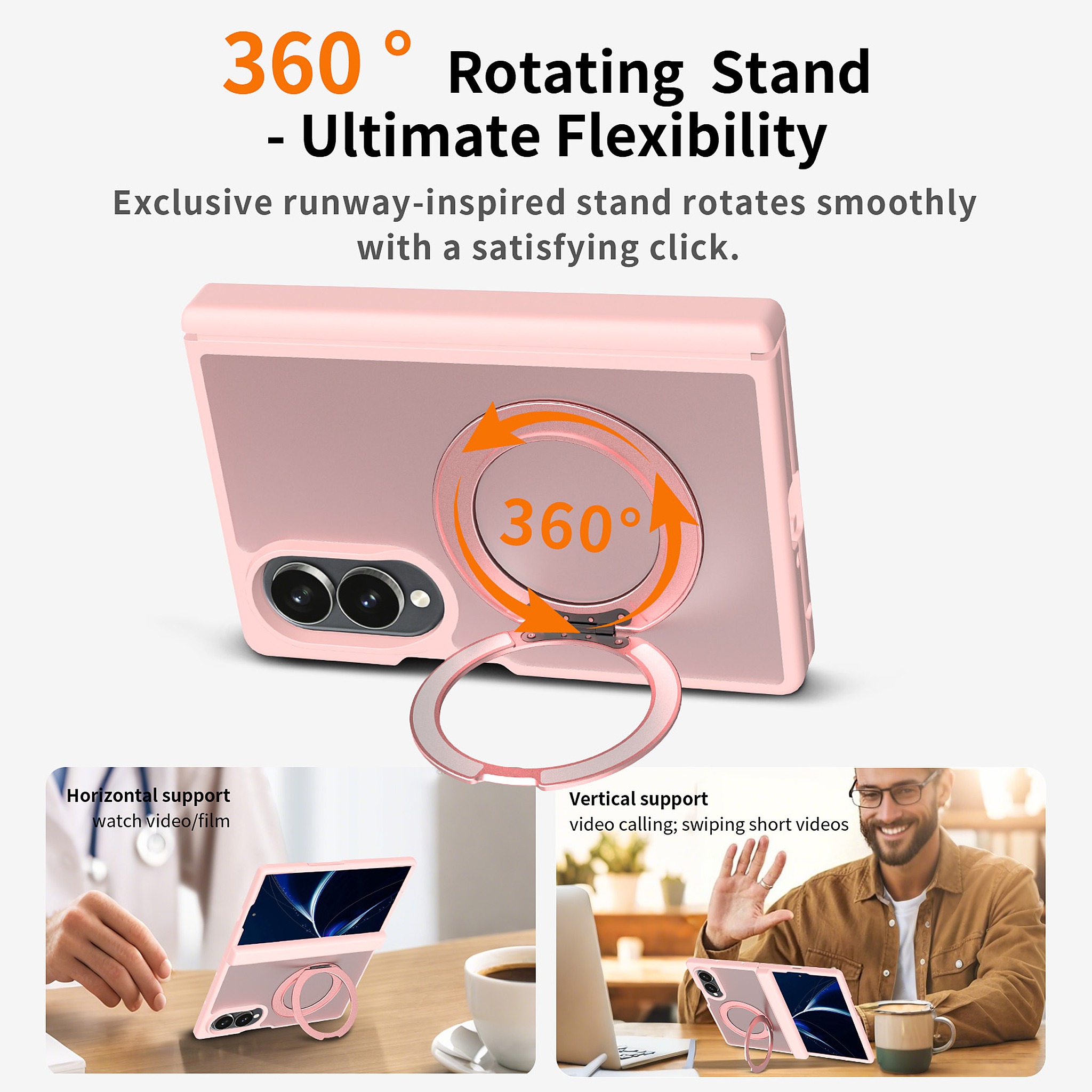 SendaFit Matte Skin-Feel 360° Stand Fold-Open with Side Cover Case for Galaxy Z Fold 8 detail 12