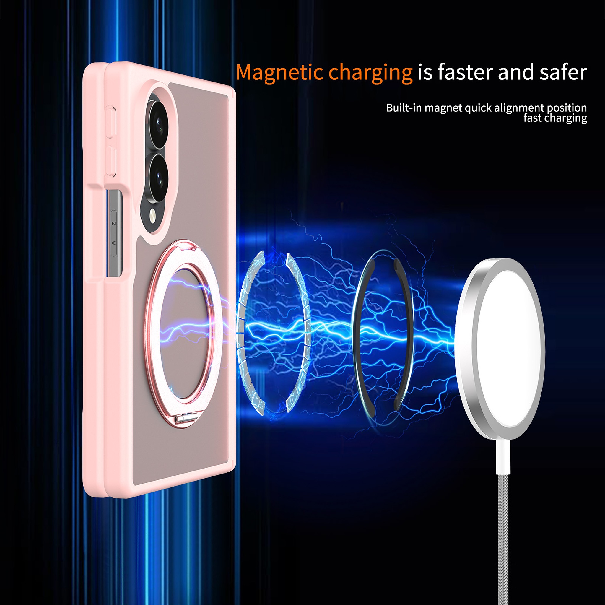SendaFit Matte Skin-Feel 360° Stand Fold-Open with Side Cover Case for Galaxy Z Fold 8 detail 14