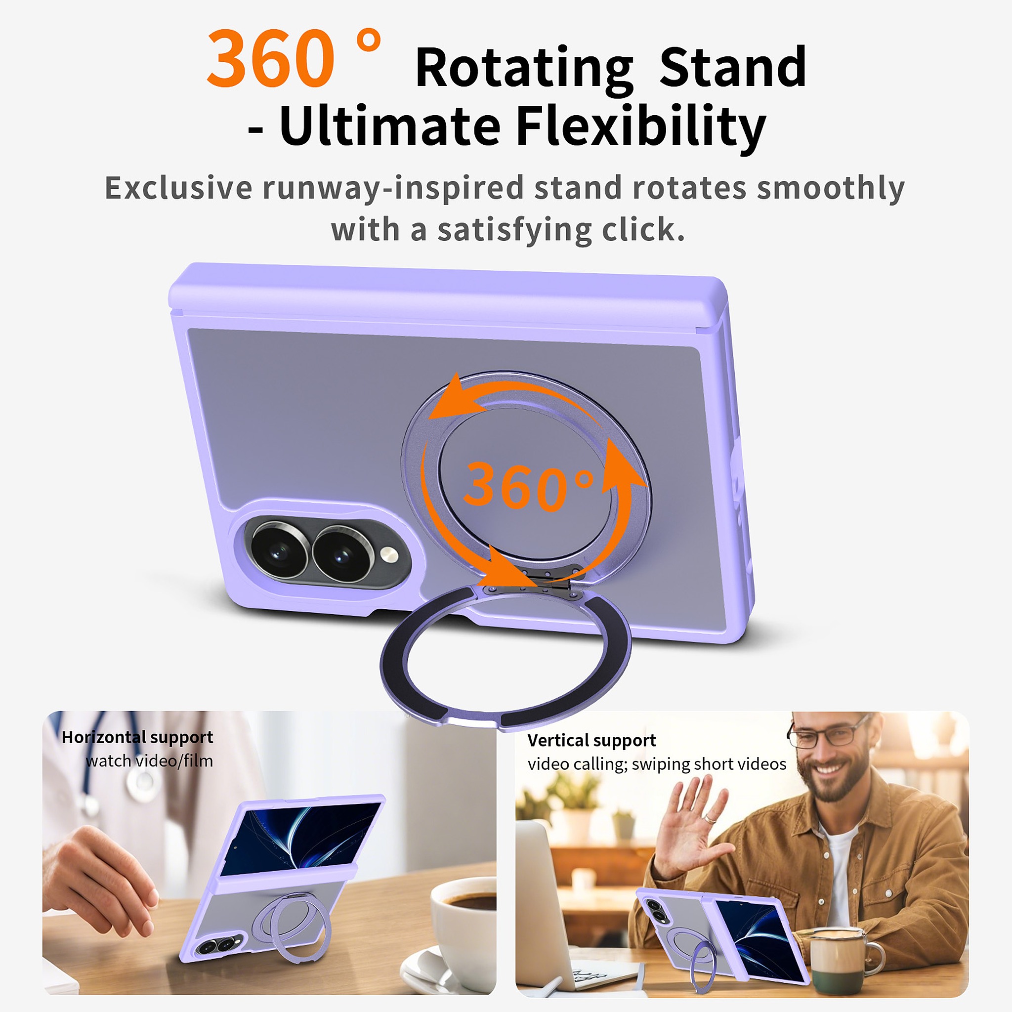 SendaFit Matte Skin-Feel 360° Stand Fold-Open with Side Cover Case for Galaxy Z Fold 8 detail 18