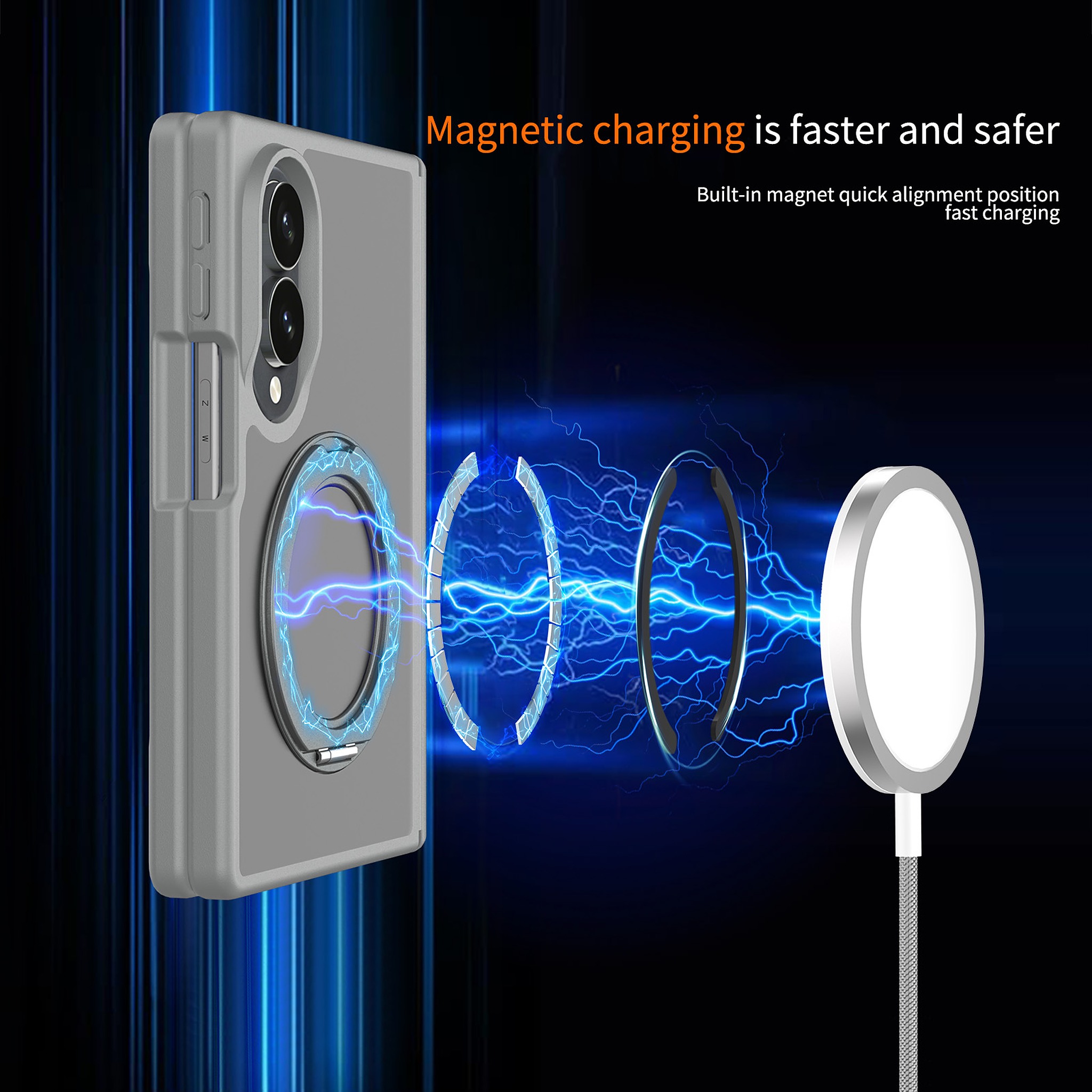 SendaFit Matte Skin-Feel 360° Stand Fold-Open with Side Cover Case for Galaxy Z Fold 8 detail 9