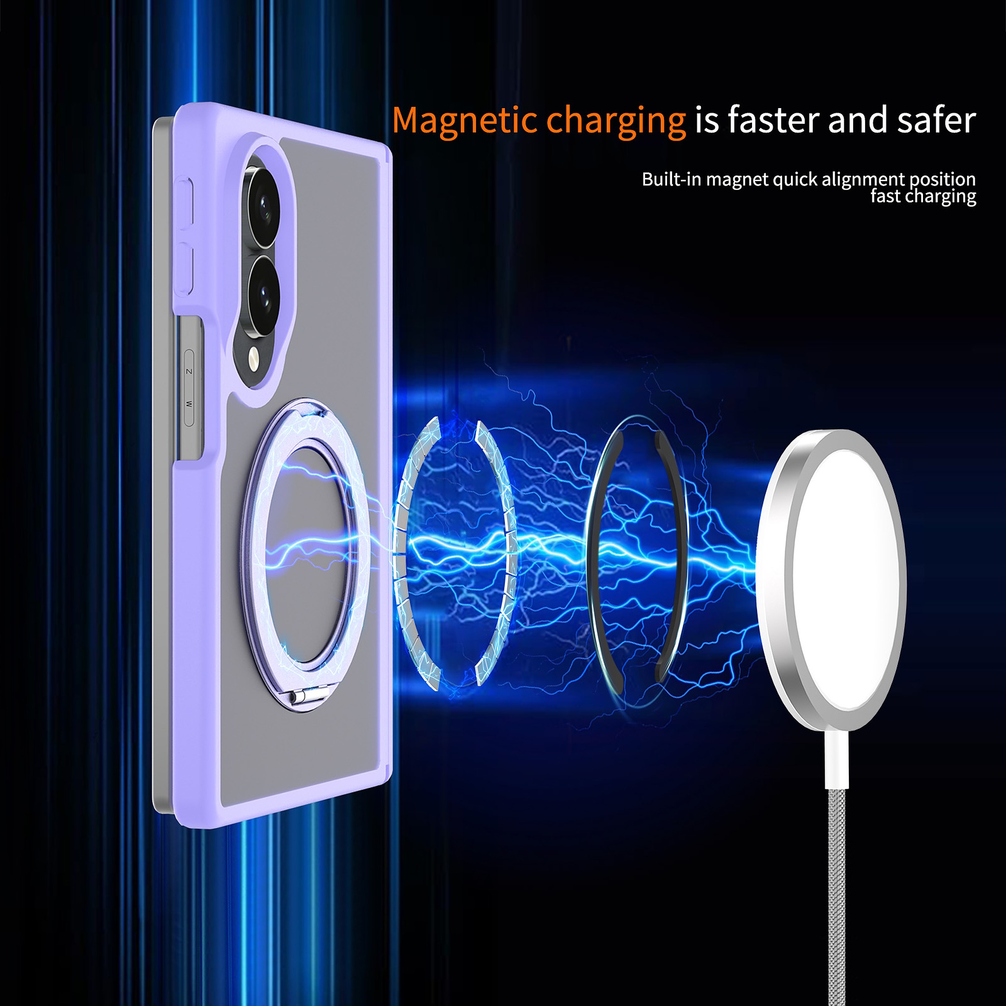 SendaFit Matte Skin-Feel 360° Stand Fold-Open No Front Frame Case for Galaxy Z Fold 8 detail 14