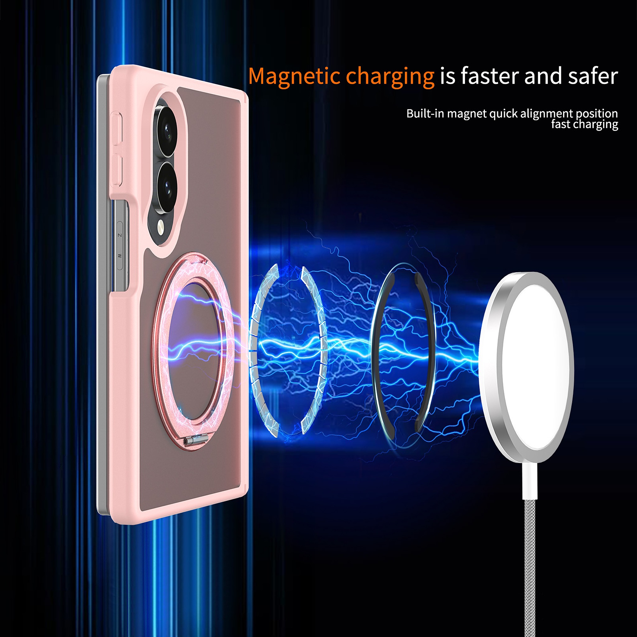 SendaFit Matte Skin-Feel 360° Stand Fold-Open No Front Frame Case for Galaxy Z Fold 8 detail 20
