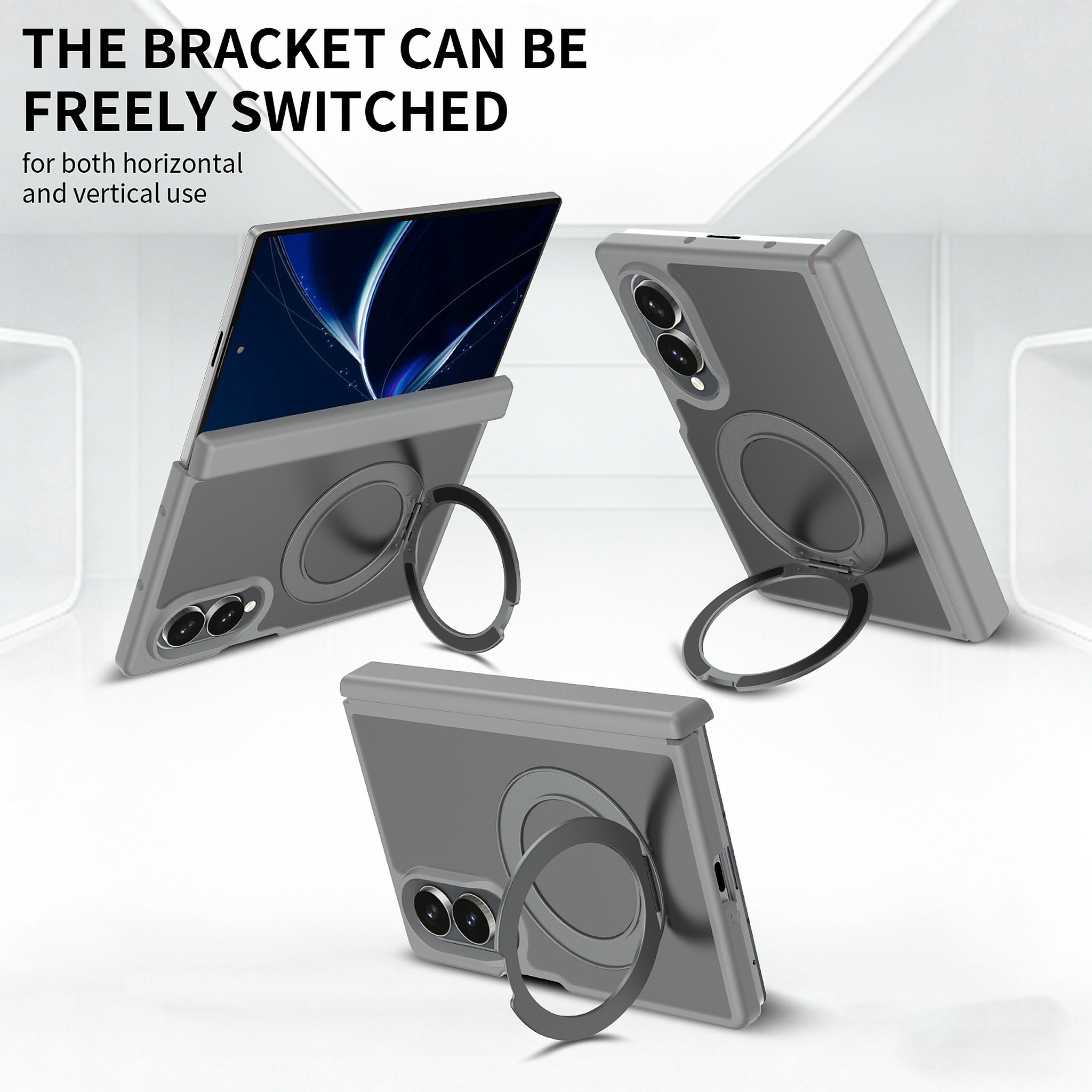 SendaFit Matte Skin-Feel 360° Stand Fold-Open No Front Frame Case for Galaxy Z Fold 8 detail 8