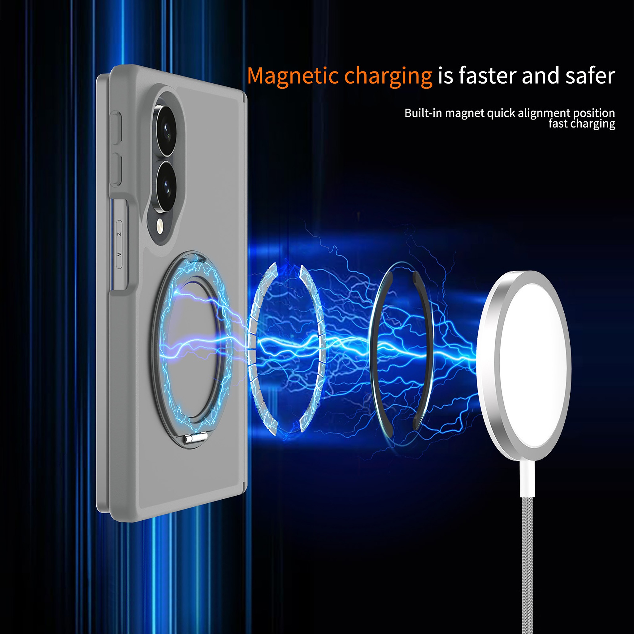 SendaFit Matte Skin-Feel 360° Stand Fold-Open No Front Frame Case for Galaxy Z Fold 8 detail 9