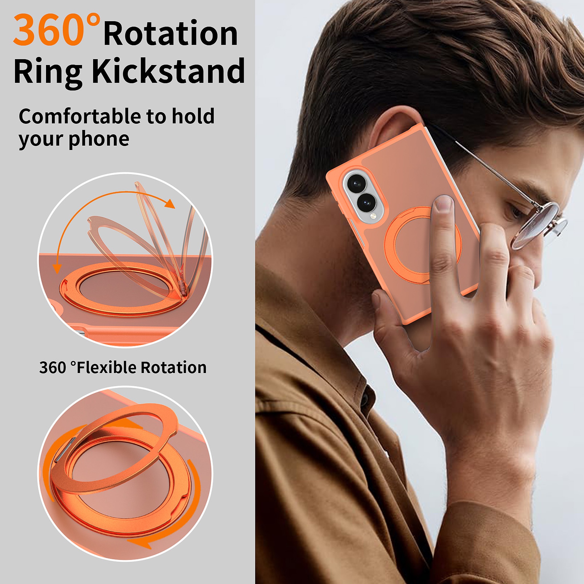 SendaFit Matte Skin-Feel 360° Stand Fold-Open Case for Galaxy Z Fold 8 detail 1