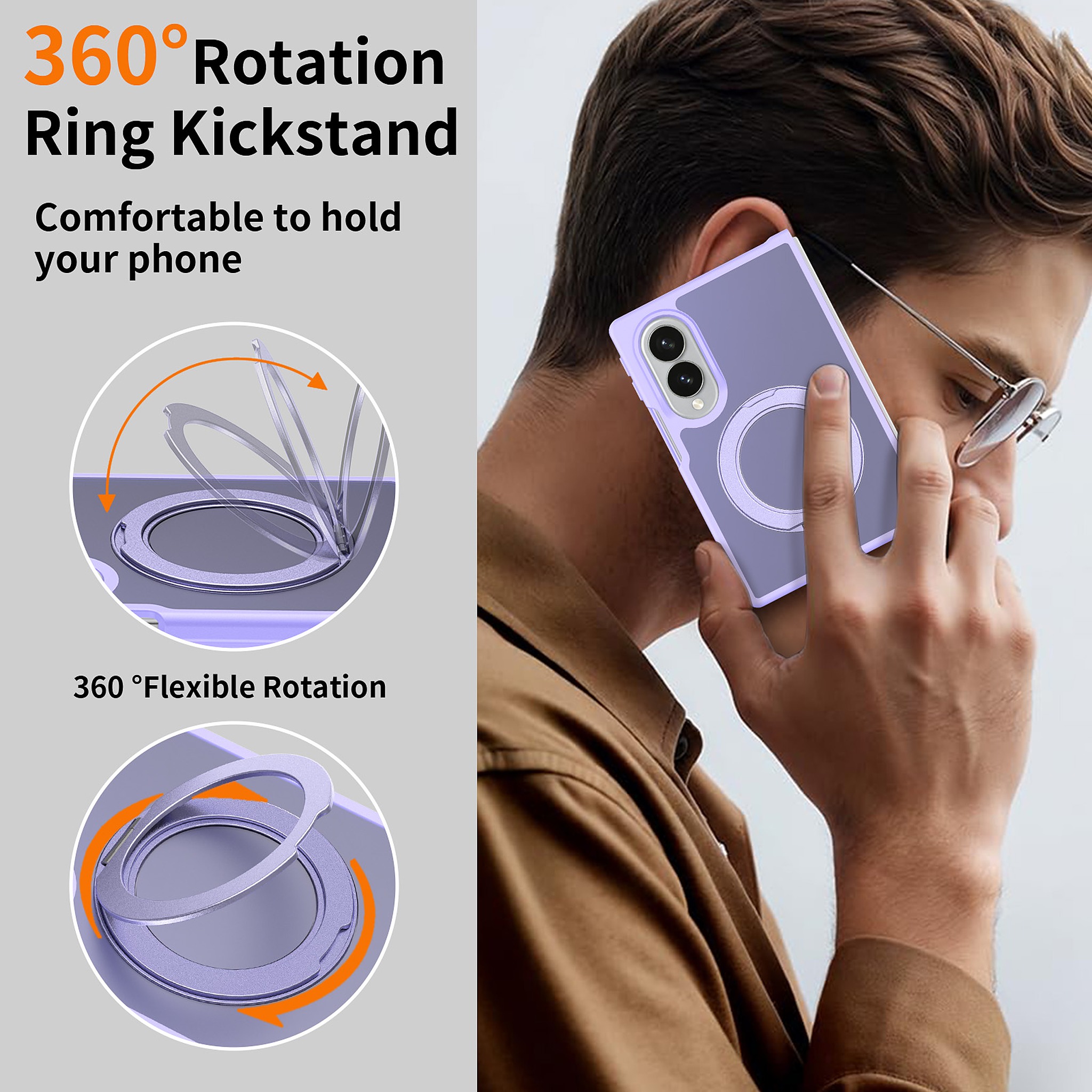 SendaFit Matte Skin-Feel 360° Stand Fold-Open Case for Galaxy Z Fold 8 detail 11