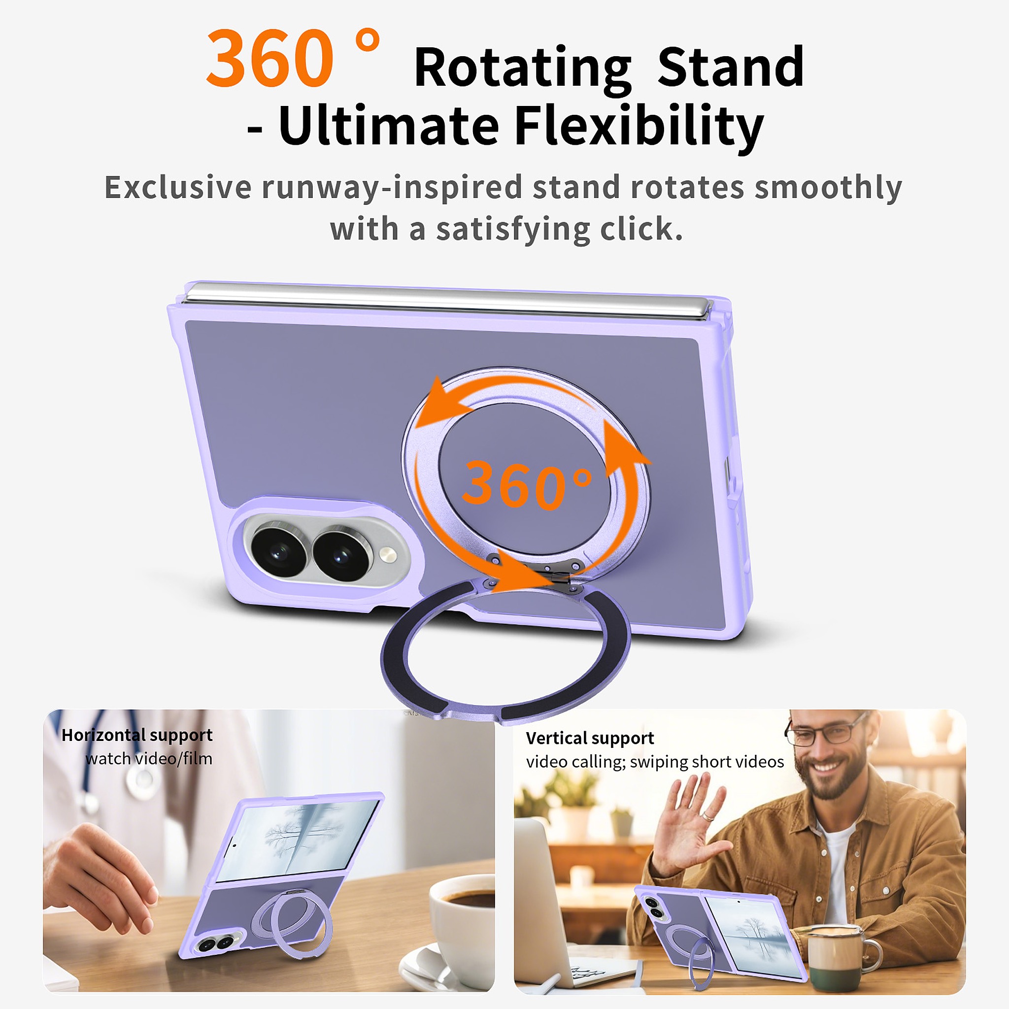 SendaFit Matte Skin-Feel 360° Stand Fold-Open Case for Galaxy Z Fold 8 detail 12