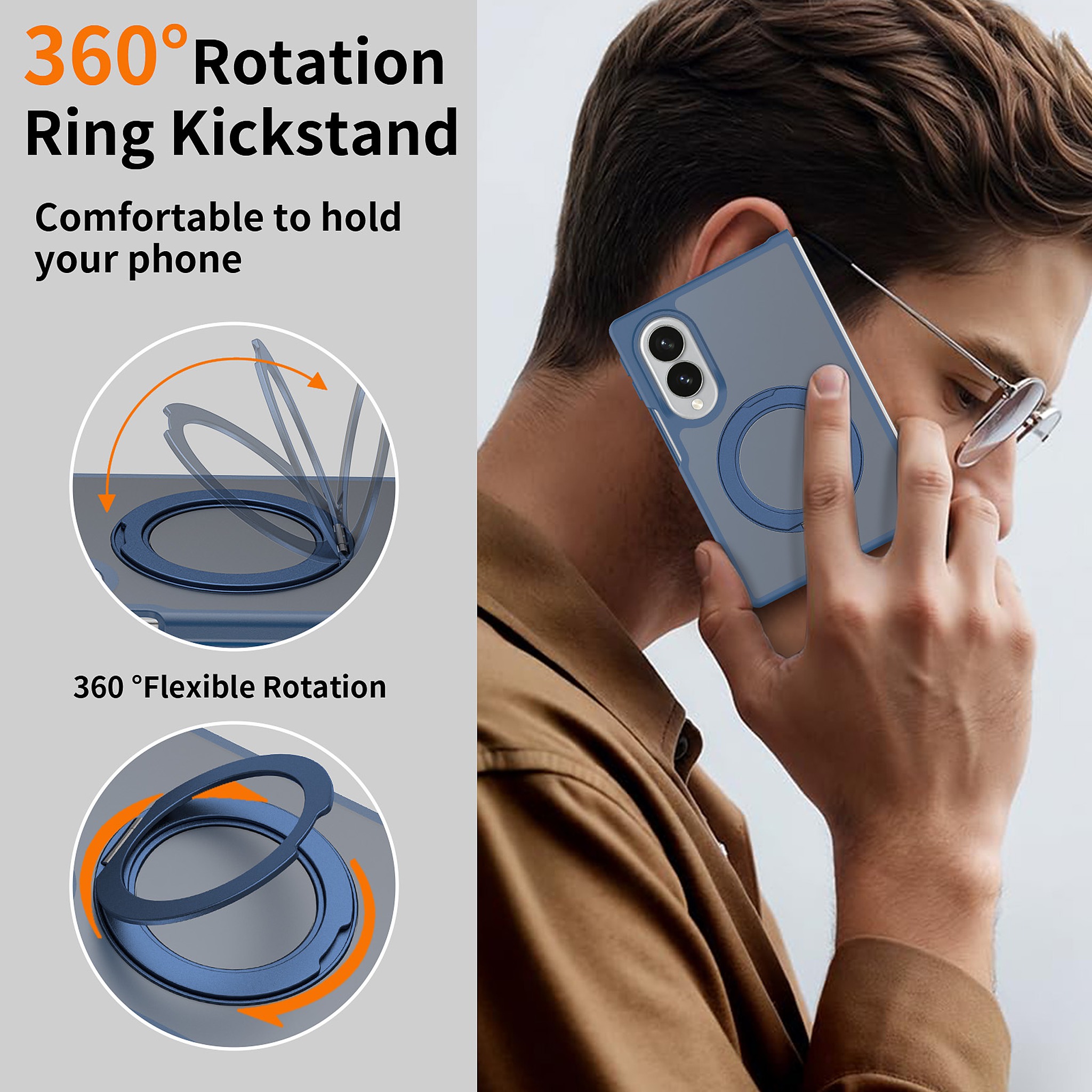 SendaFit Matte Skin-Feel 360° Stand Fold-Open Case for Galaxy Z Fold 8 detail 16