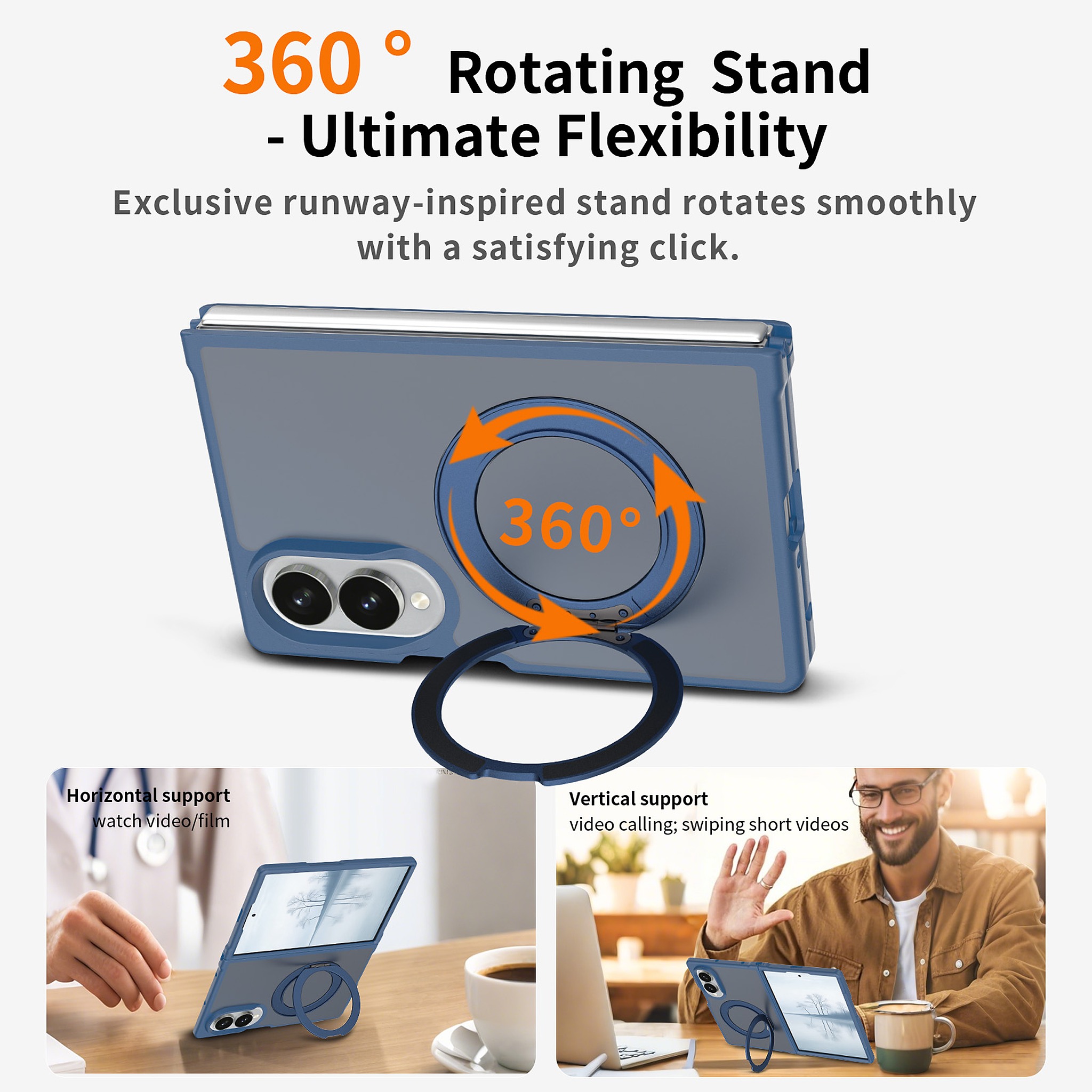 SendaFit Matte Skin-Feel 360° Stand Fold-Open Case for Galaxy Z Fold 8 detail 17