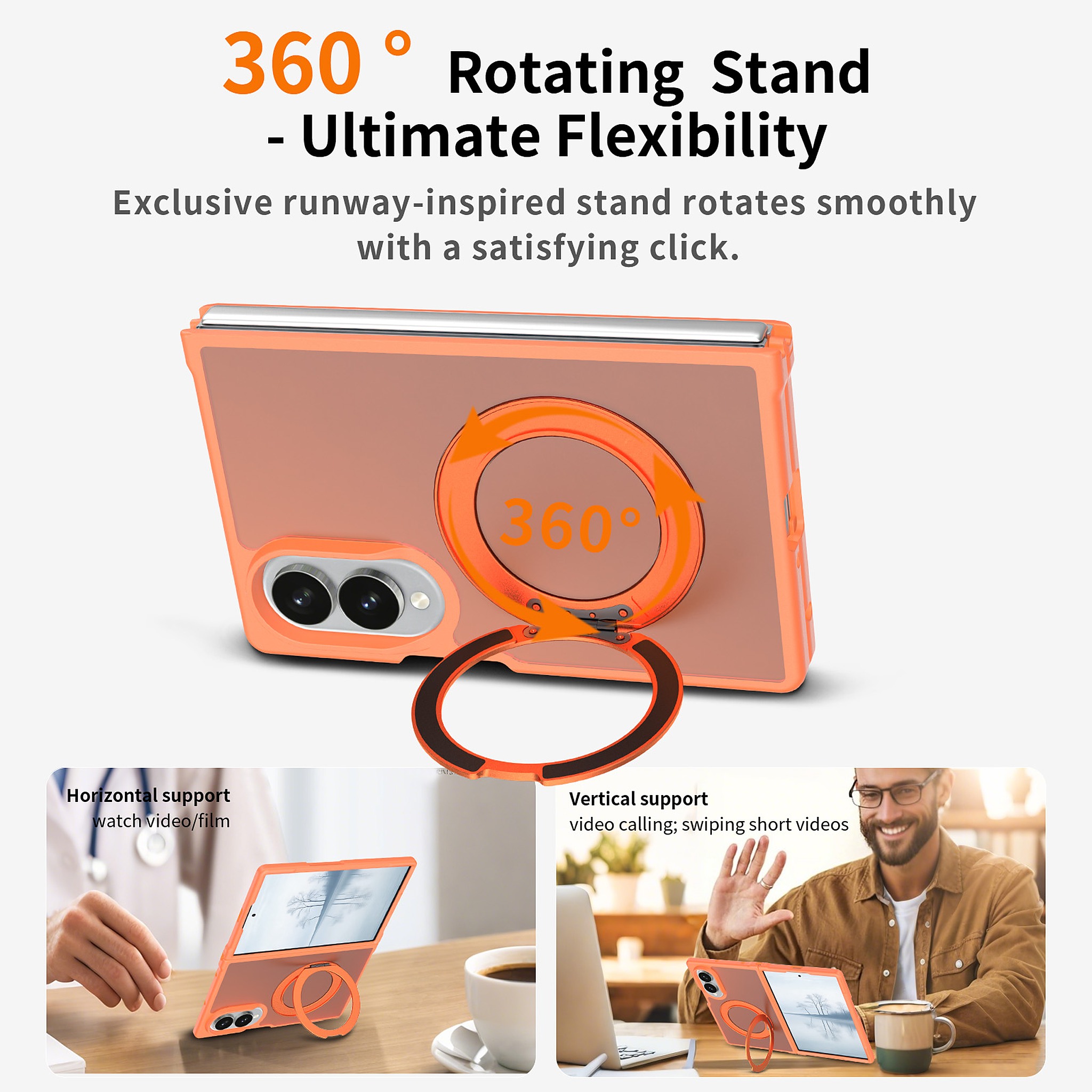 SendaFit Matte Skin-Feel 360° Stand Fold-Open Case for Galaxy Z Fold 8 detail 2