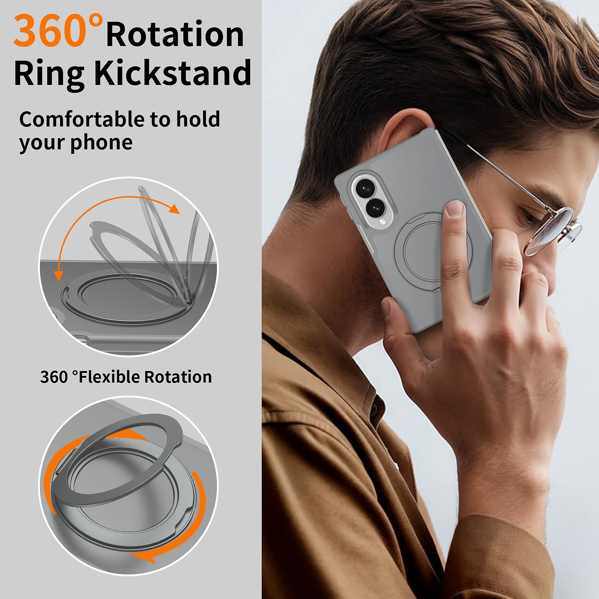 SendaFit Matte Skin-Feel 360° Stand Fold-Open Case for Galaxy Z Fold 8 detail 22
