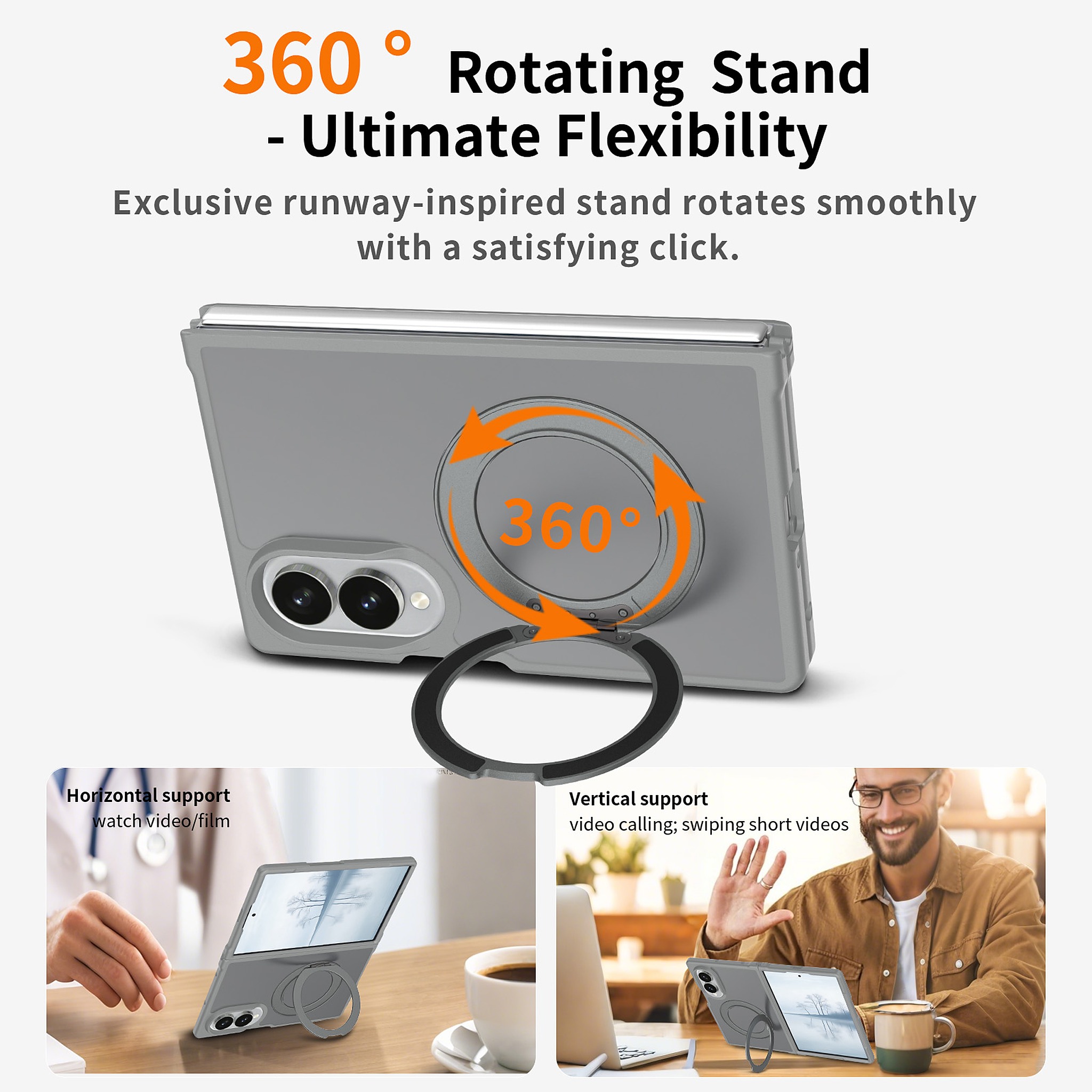 SendaFit Matte Skin-Feel 360° Stand Fold-Open Case for Galaxy Z Fold 8 detail 23