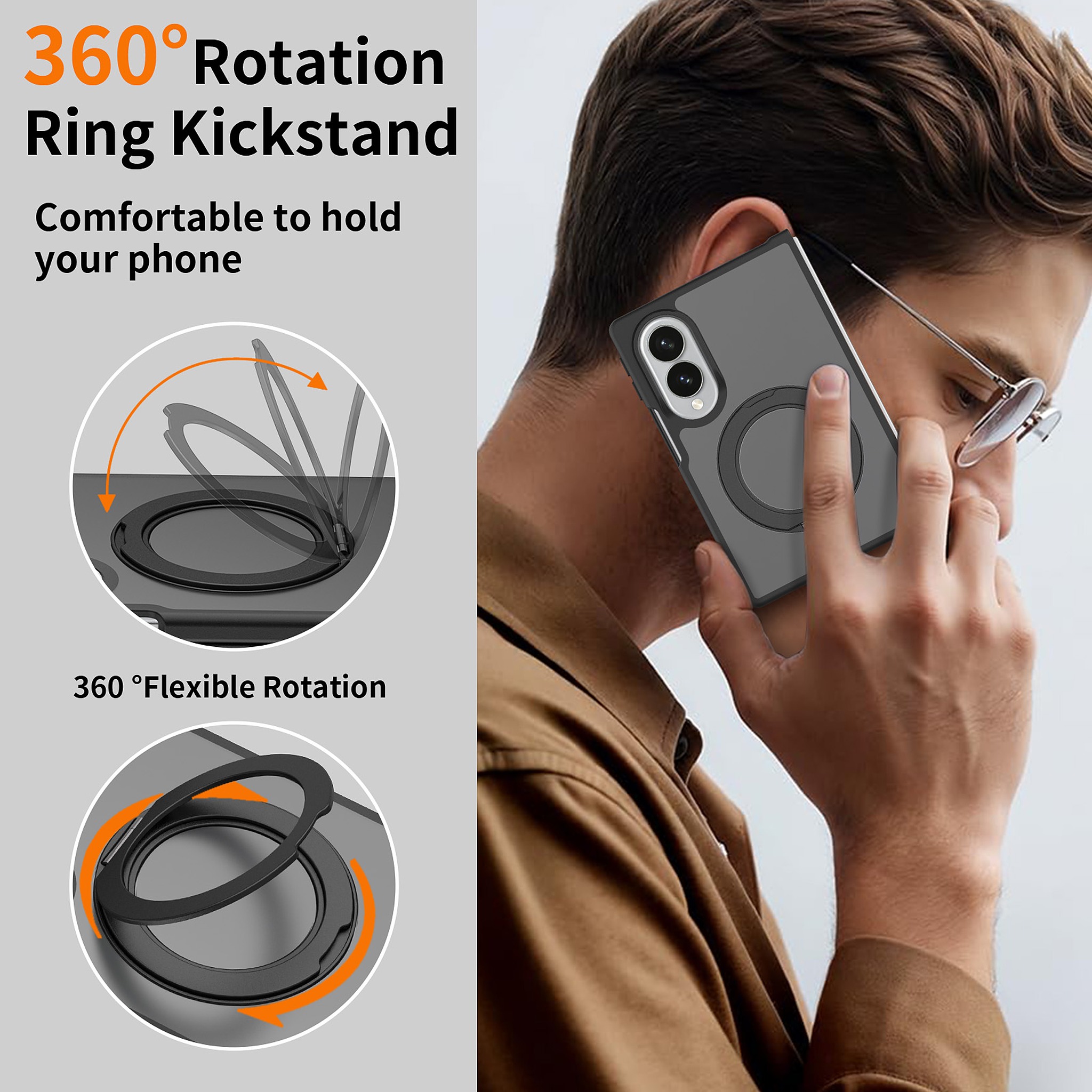 SendaFit Matte Skin-Feel 360° Stand Fold-Open Case for Galaxy Z Fold 8 detail 27