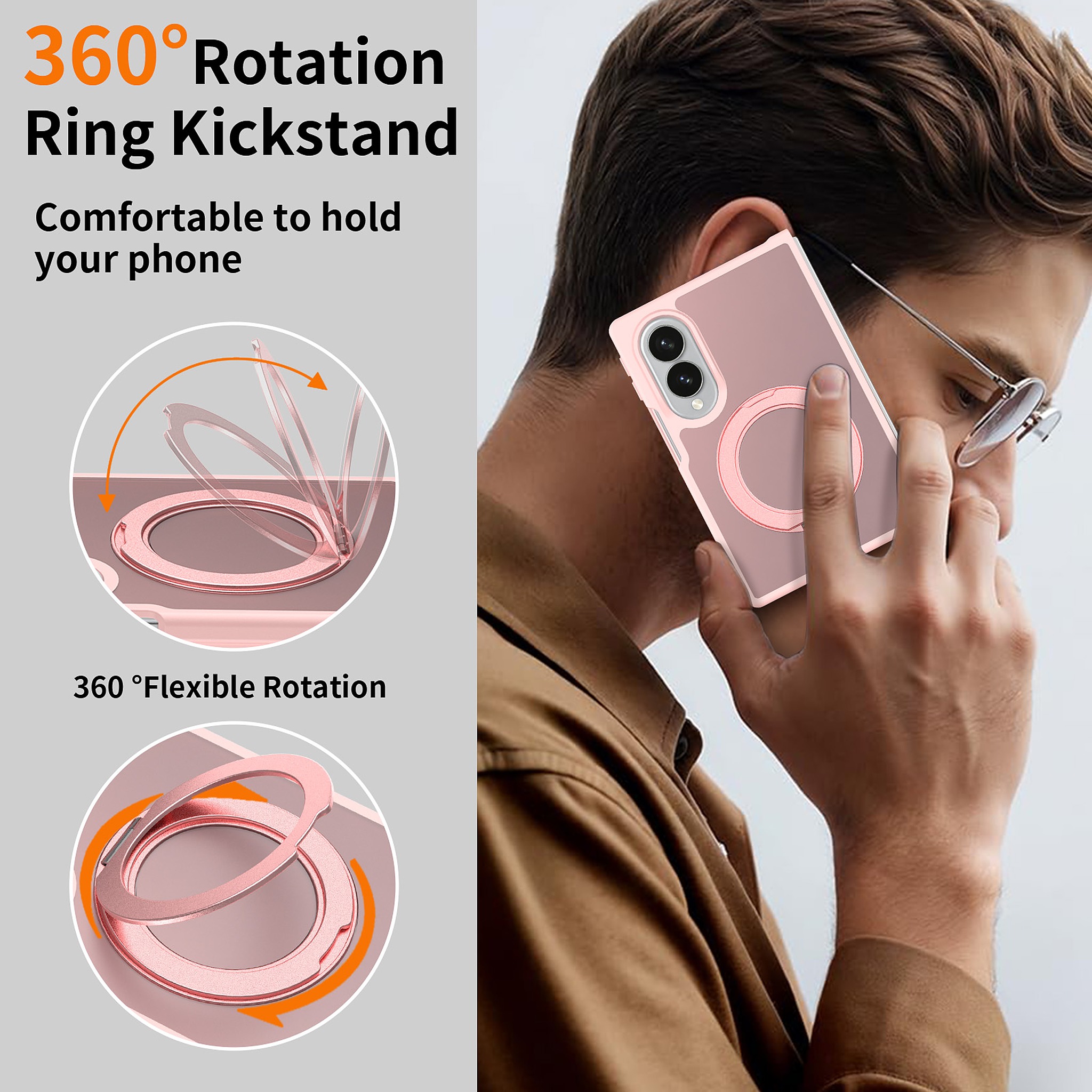 SendaFit Matte Skin-Feel 360° Stand Fold-Open Case for Galaxy Z Fold 8 detail 28