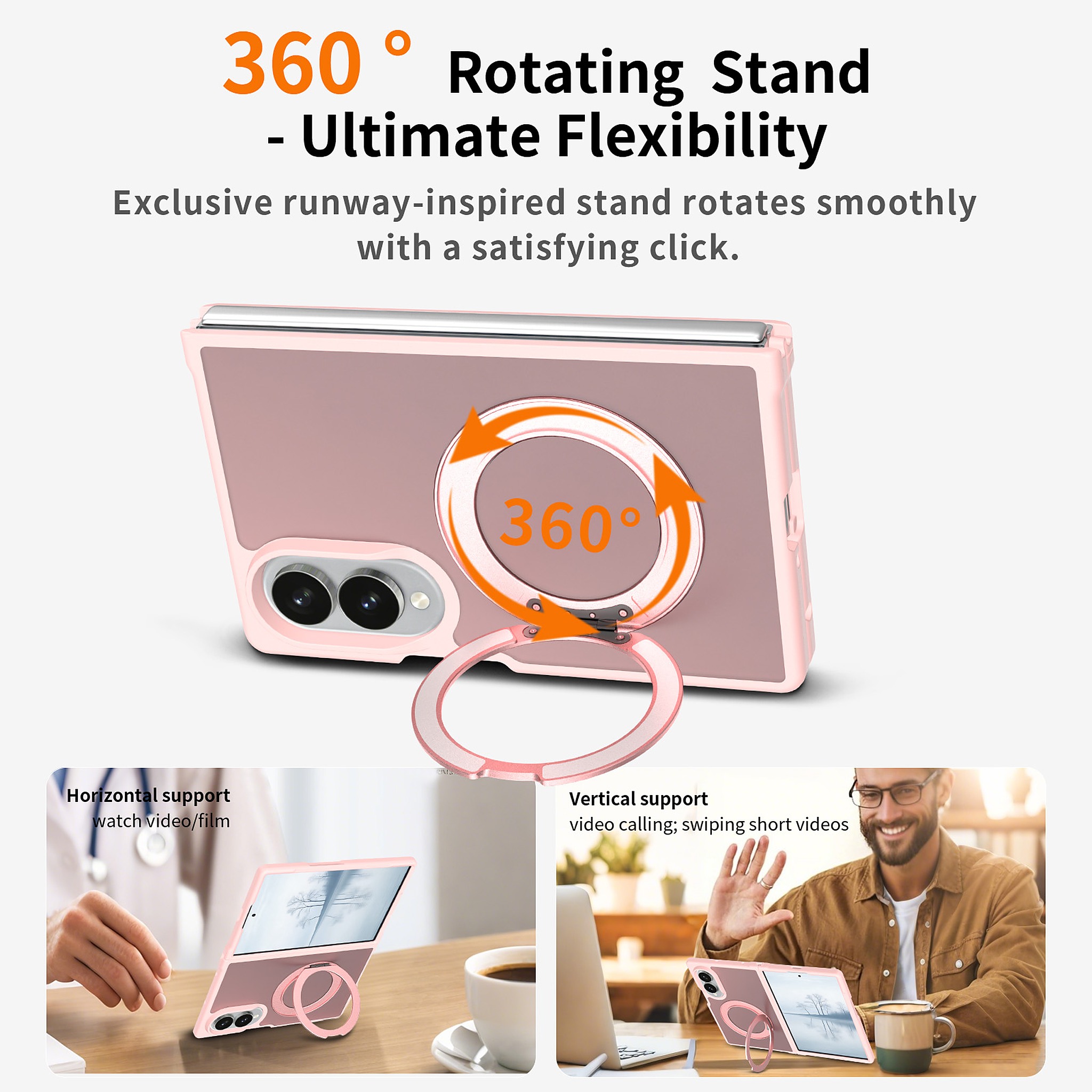 SendaFit Matte Skin-Feel 360° Stand Fold-Open Case for Galaxy Z Fold 8 detail 29