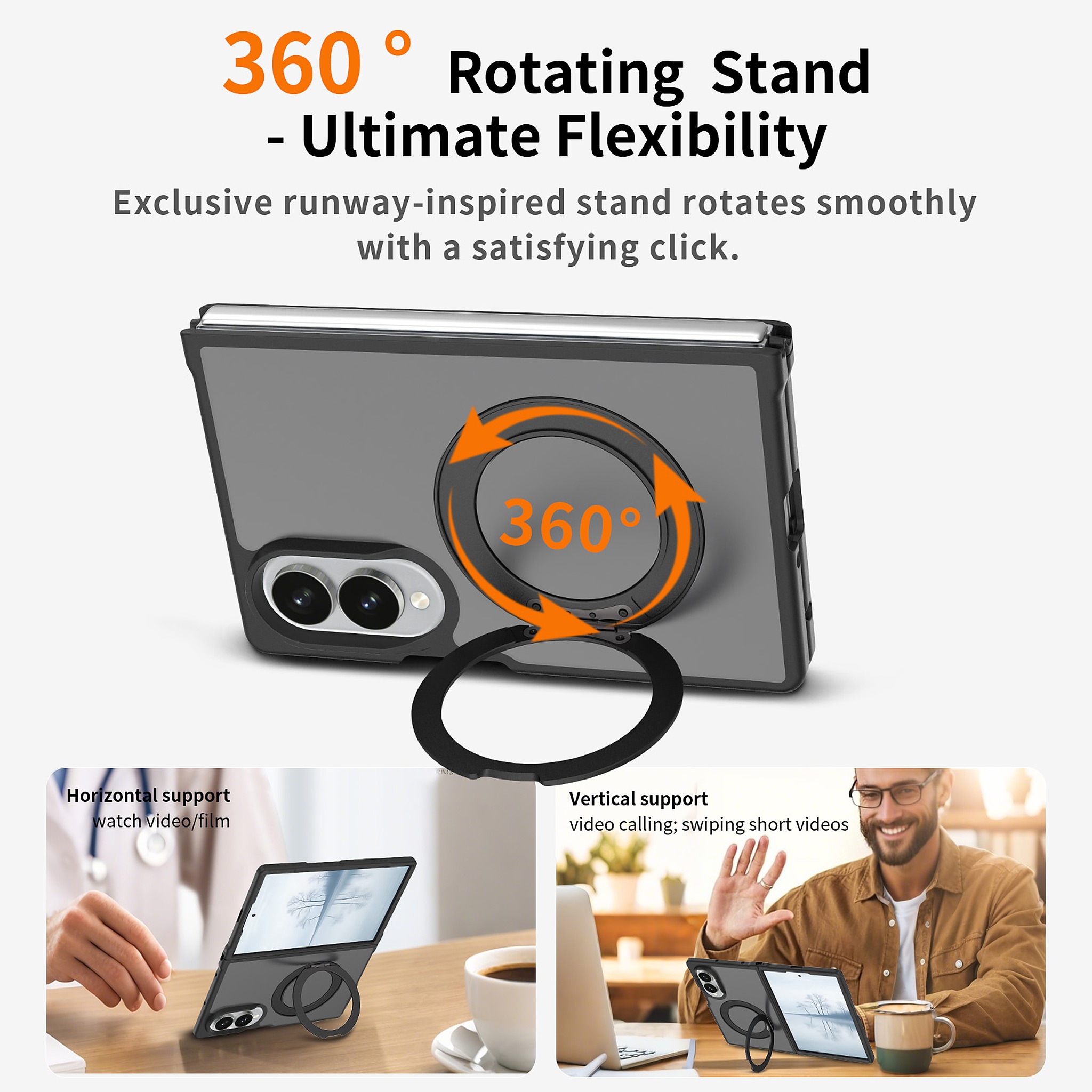 SendaFit Matte Skin-Feel 360° Stand Fold-Open Case for Galaxy Z Fold 8 detail 32