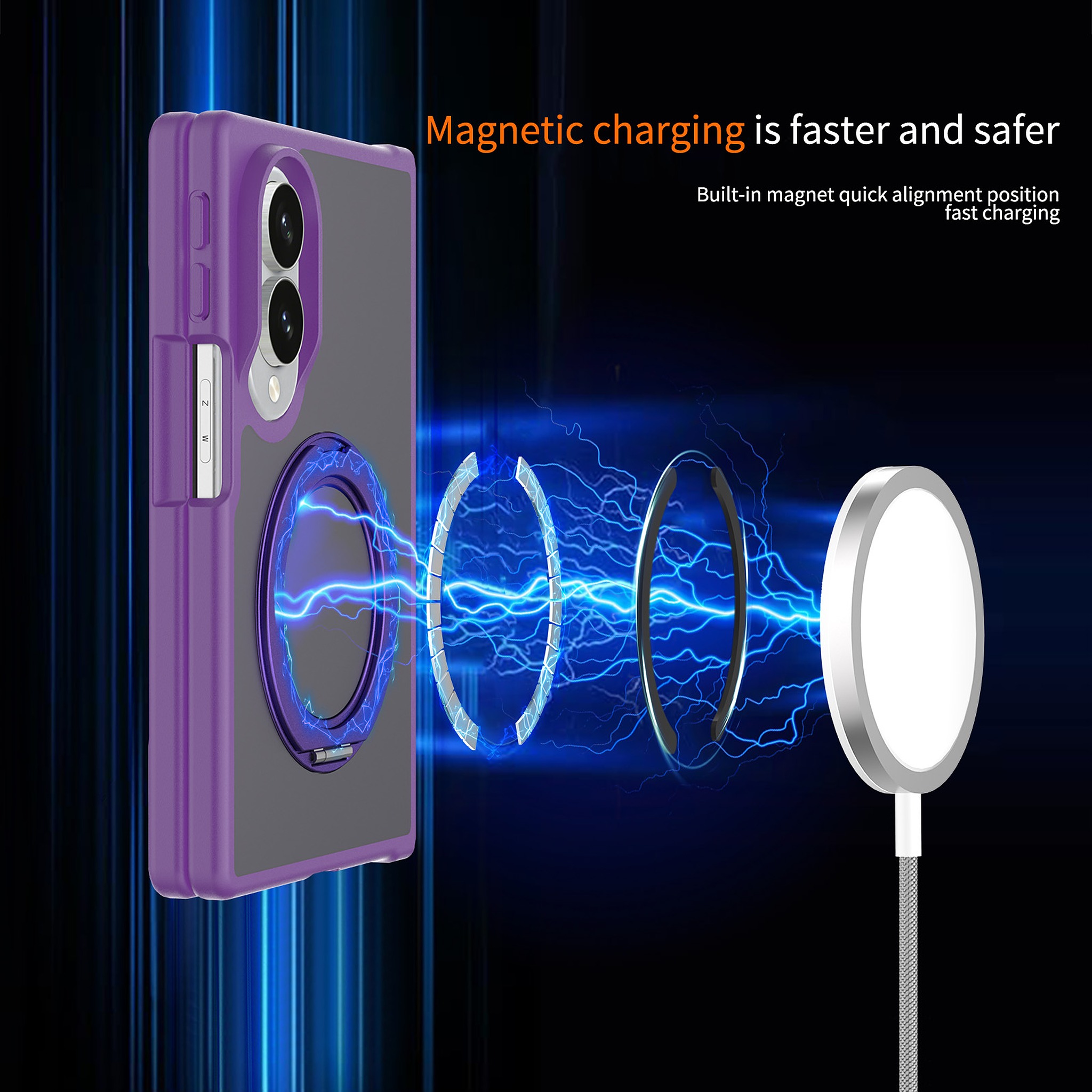 SendaFit Matte Skin-Feel 360° Stand Fold-Open Case for Galaxy Z Fold 8 detail 9