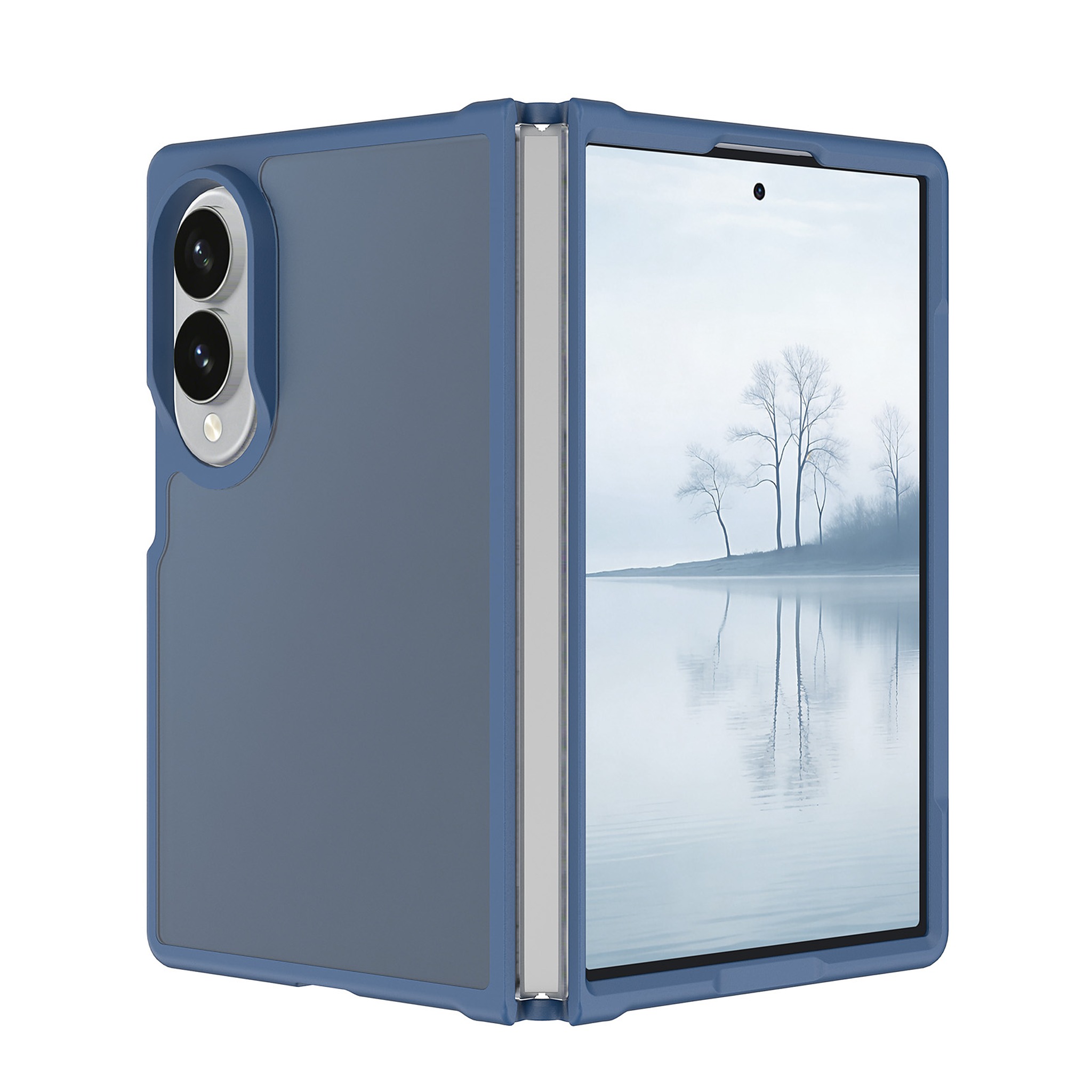 SendaFit Matte Skin-Feel Two-in-One Fold-Open Case for Galaxy Z Fold 8 - Royal Blue