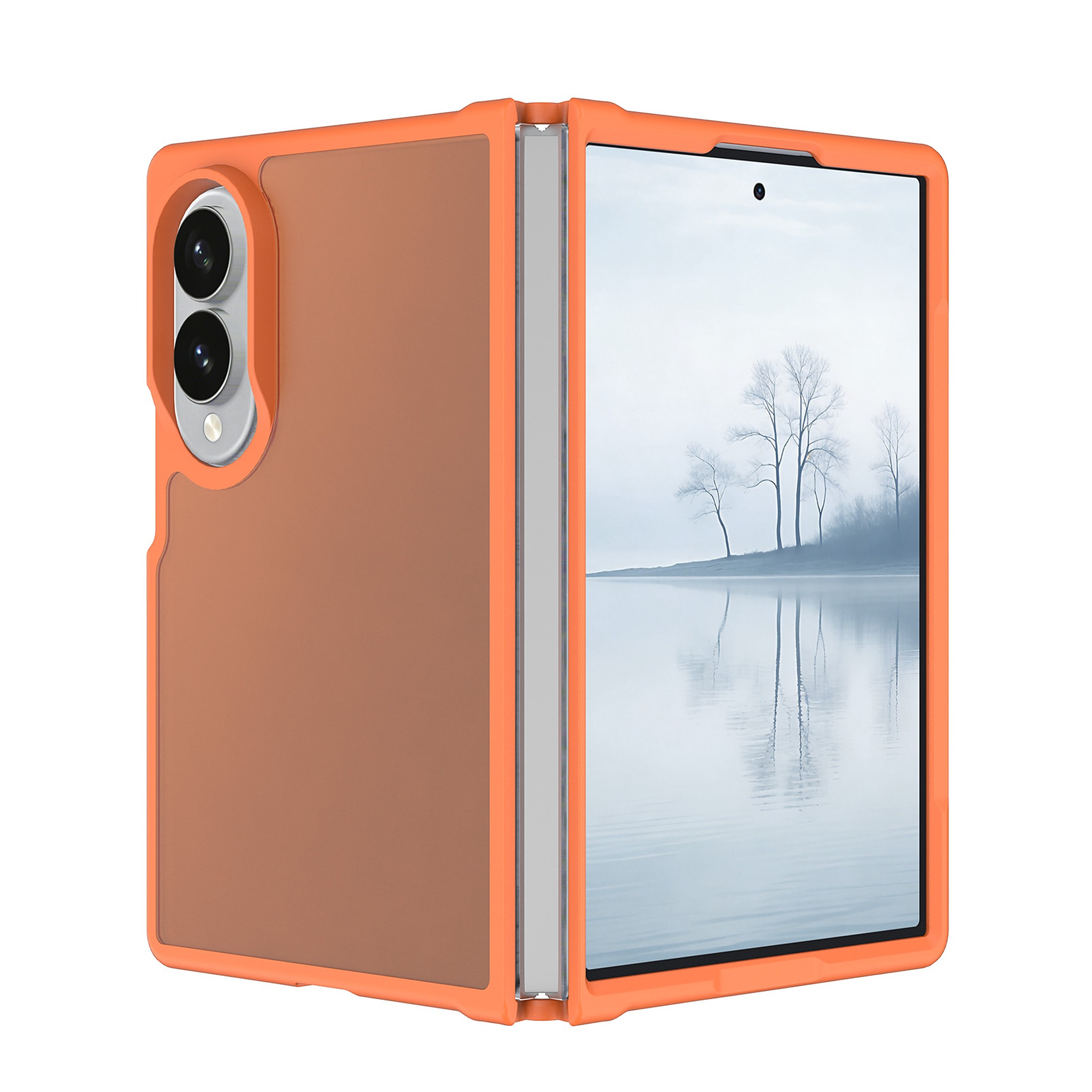 SendaFit Matte Skin-Feel Two-in-One Fold-Open Case for Galaxy Z Fold 8 - Orange