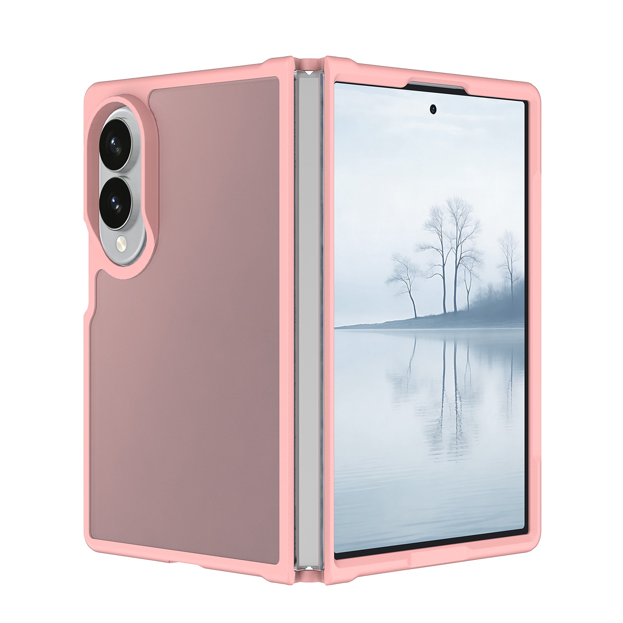 SendaFit Matte Skin-Feel Two-in-One Fold-Open Case for Galaxy Z Fold 8 - Light Pink