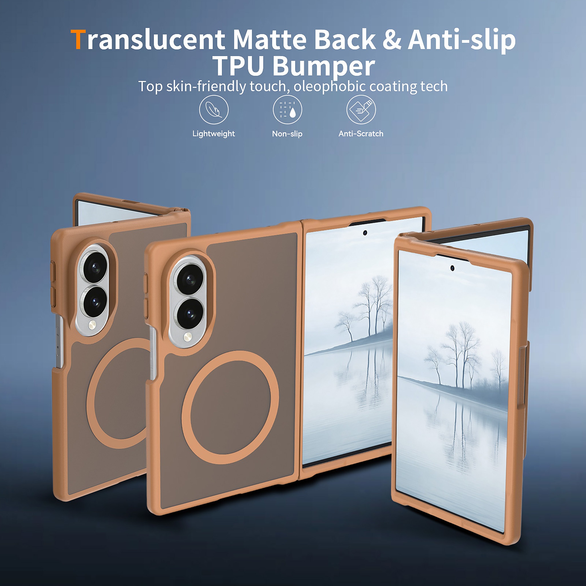 SendaFit Matte Skin-Feel Two-in-One Fold-Open MagSafe Case for Galaxy Z Fold 8 detail 1