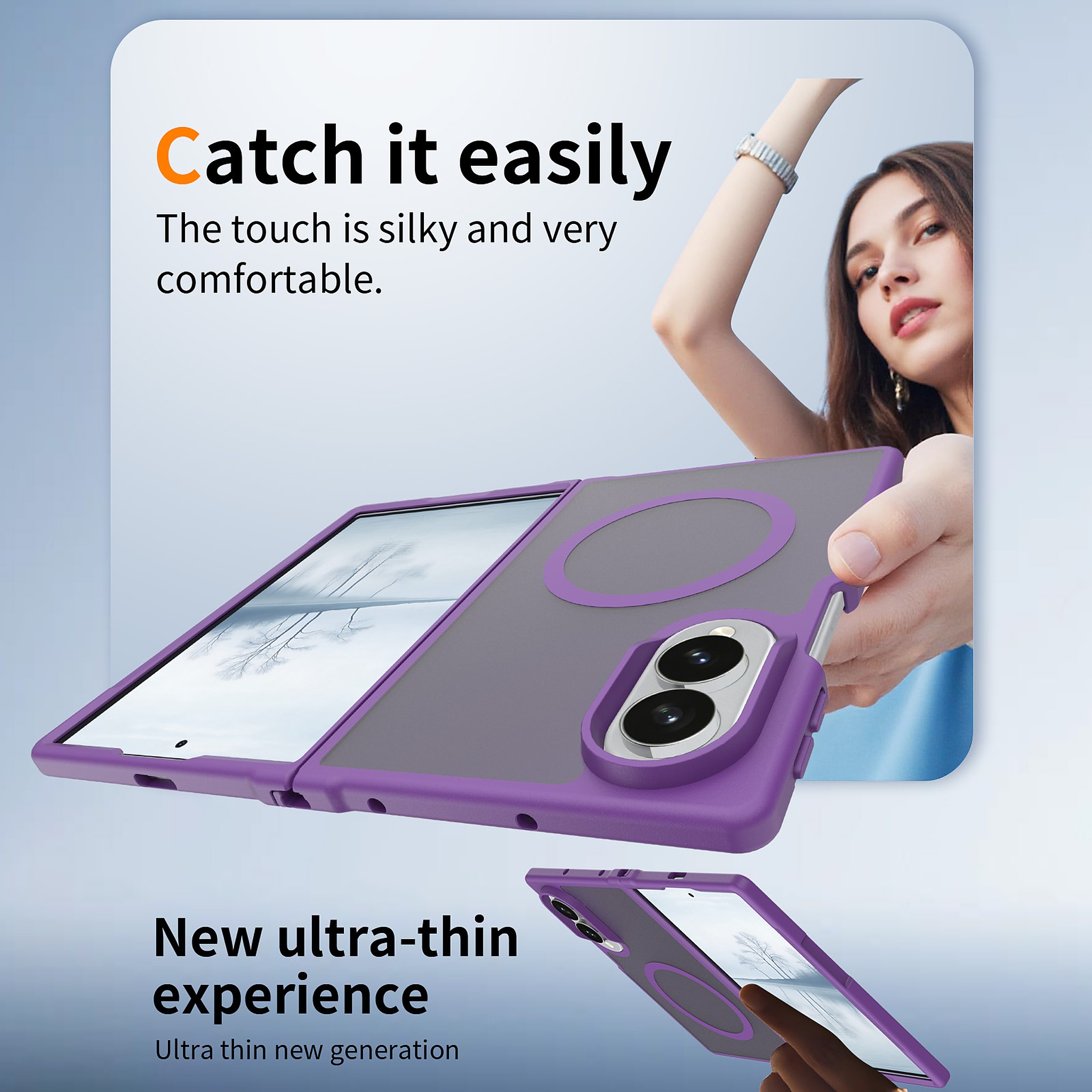 SendaFit Matte Skin-Feel Two-in-One Fold-Open MagSafe Case for Galaxy Z Fold 8 detail 39