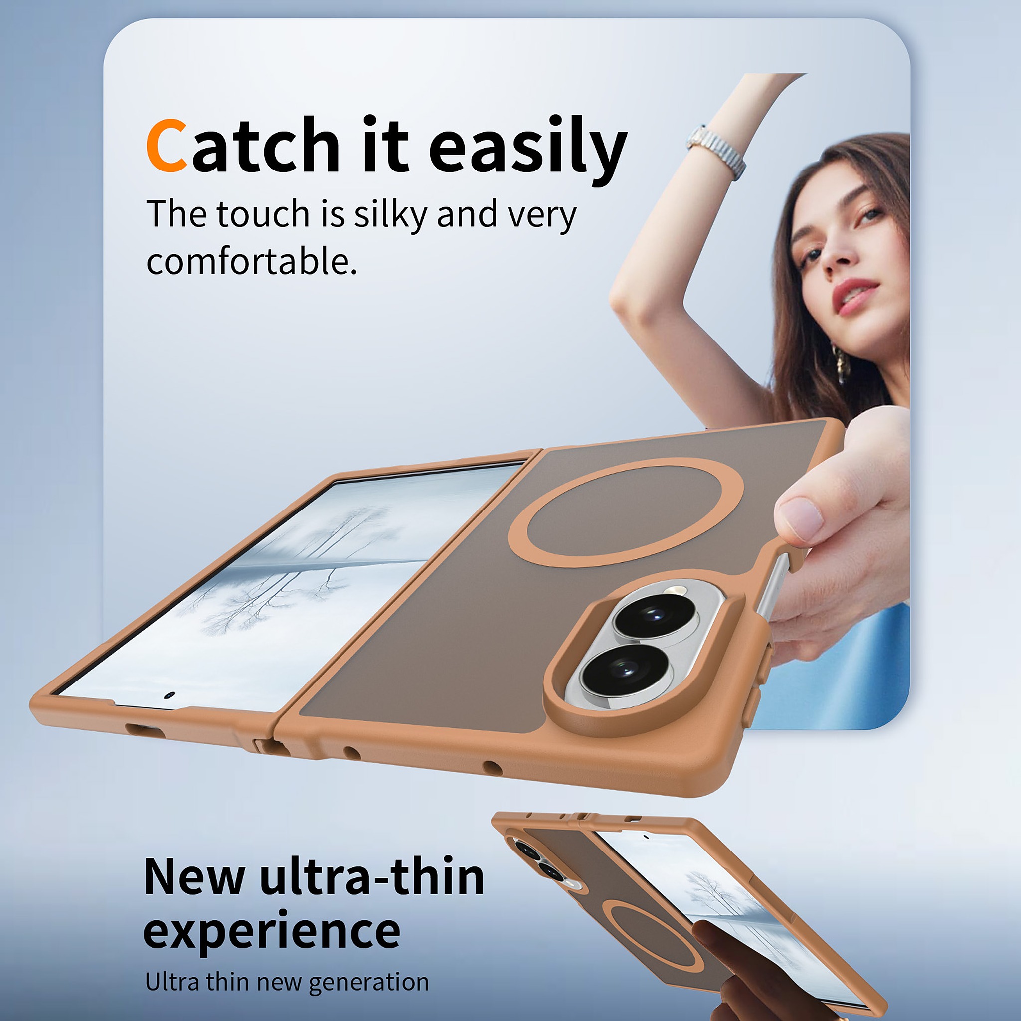 SendaFit Matte Skin-Feel Two-in-One Fold-Open MagSafe Case for Galaxy Z Fold 8 detail 4