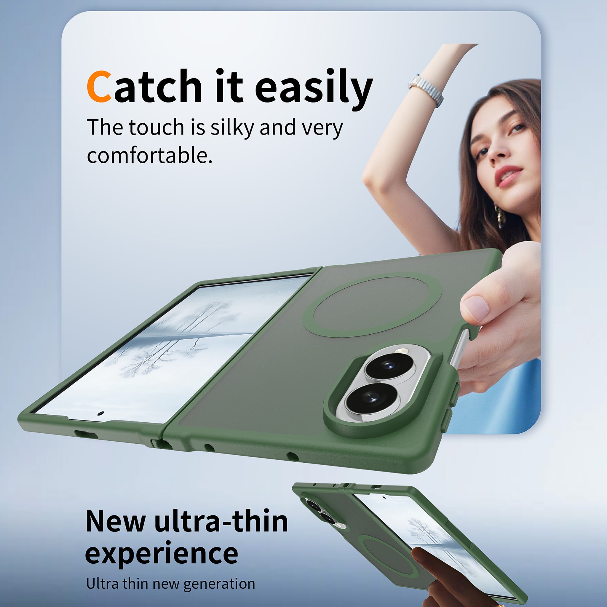 SendaFit Matte Skin-Feel Two-in-One Fold-Open MagSafe Case for Galaxy Z Fold 8 detail 9