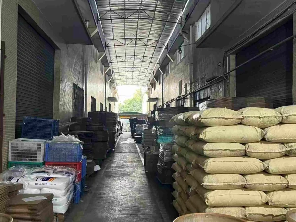 Raw material stock held in storage at the production base